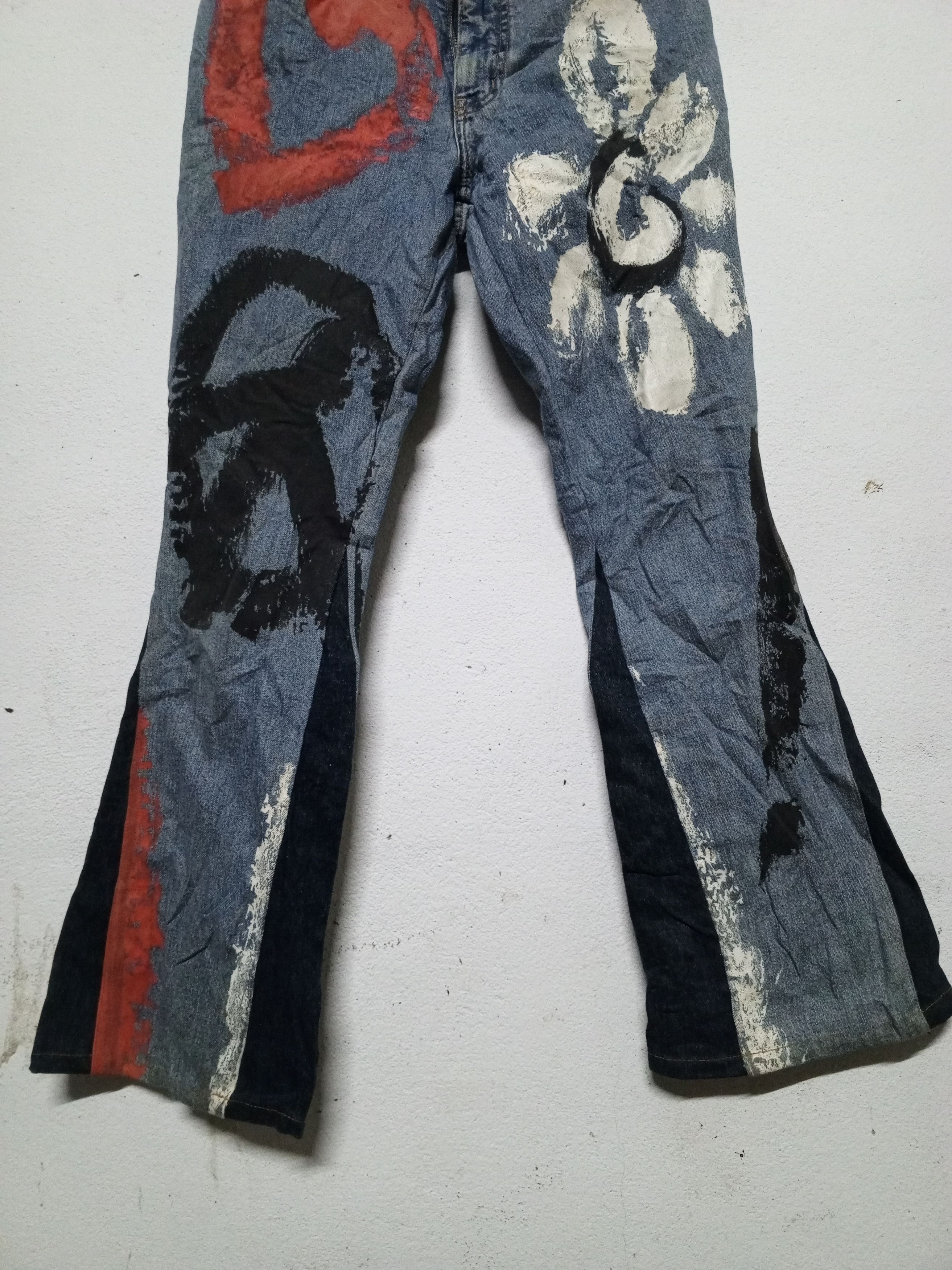 If Six Was Nine × Moschino 💥veryrare💥90s Moschino jeans mix paint Size US 27 - 2 Thumbnail