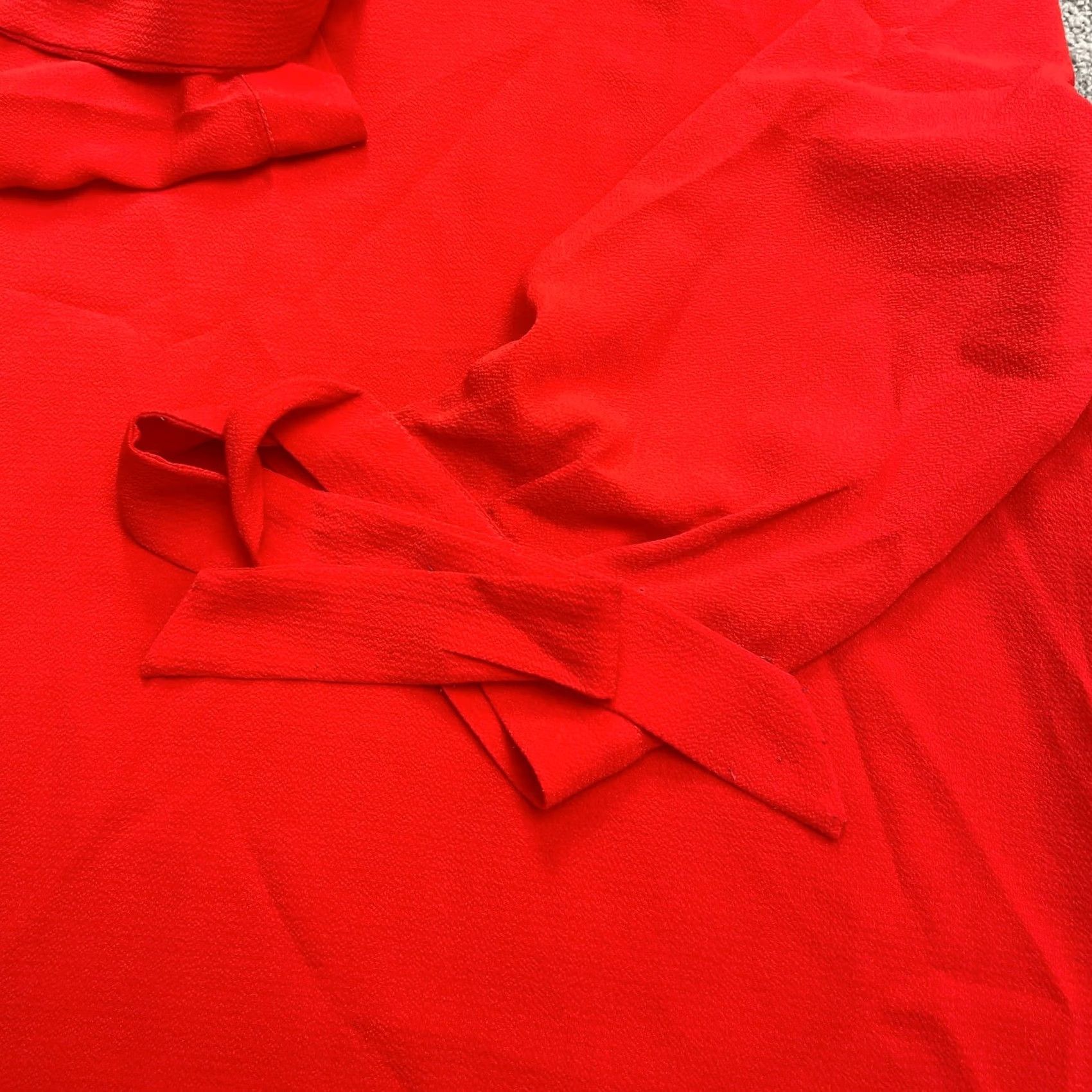 Vintage Cece Blouse Shirt Womens L Red Long Sleeve V-Neck Tie Tunic Casual Work Size L / US 10 / IT 46 - 4 Thumbnail