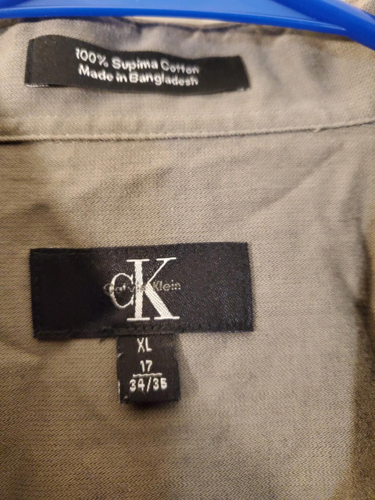 Calvin Klein Calvin Klein Gray Grey LS Dress Shirt Size XL 17 34/35 Size 44R - 2 Thumbnail