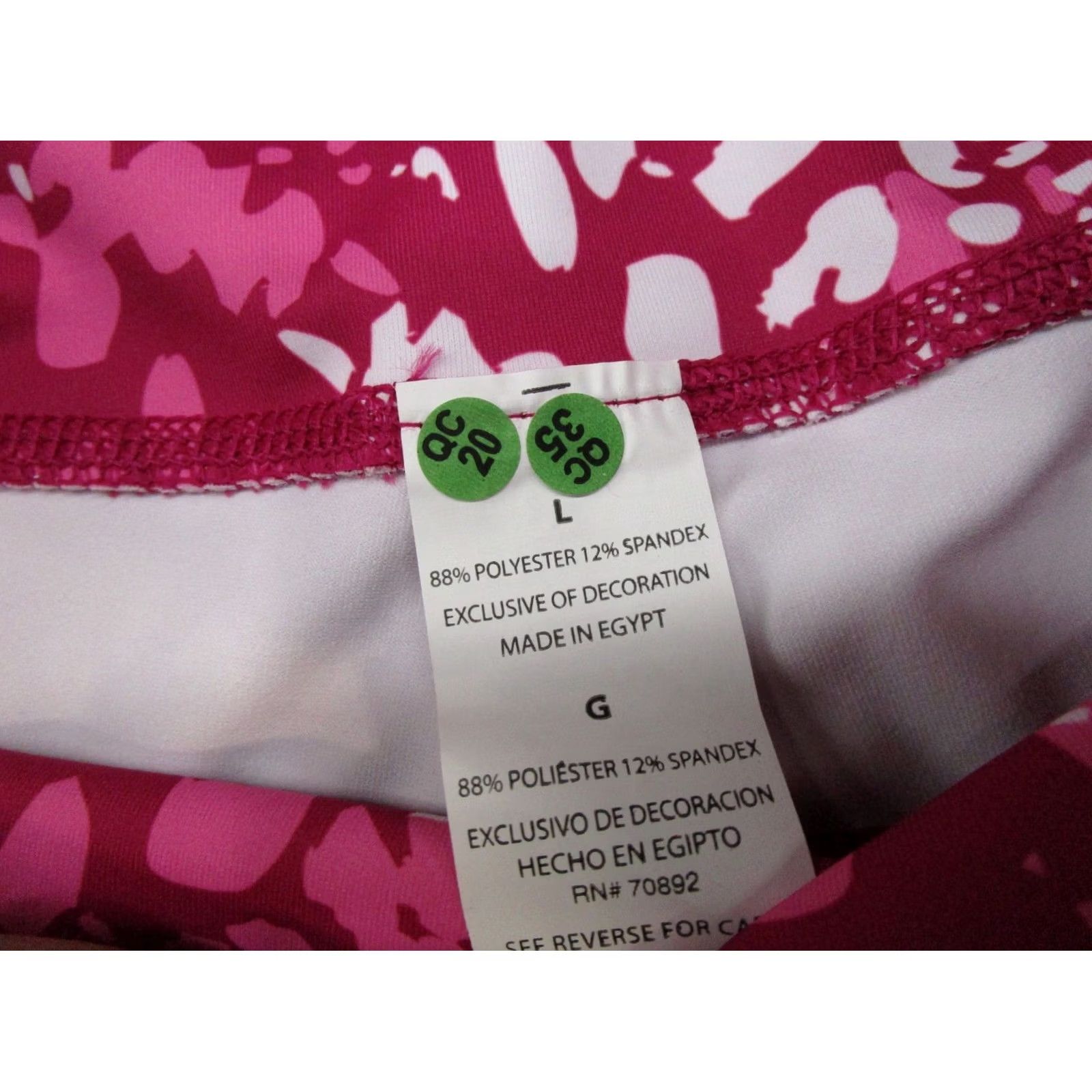 Pinko Alive Yoga Capri Leggings L Pink Leopard Print Stretch Workout Gear NEW Womens Size 36" / US 14 / IT 50 - 4 Thumbnail