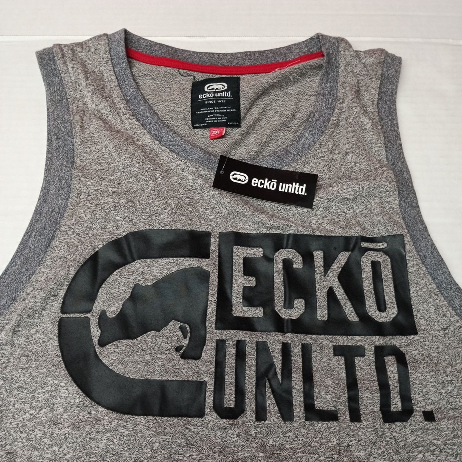 Ecko Unltd. Ecko Unltd Tank Top Men's 2XL Gray Rhino Graphic Spell Out Size US XXL / EU 58 / 5 - 2 Thumbnail