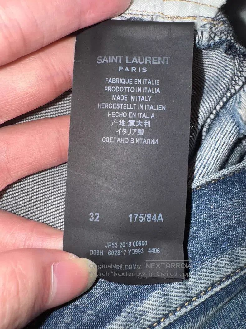 Saint Laurent Paris Saint Laurent Paris Light Blue Ghost Claw Distressed Fring Size US 32 / EU 48 - 7 Thumbnail