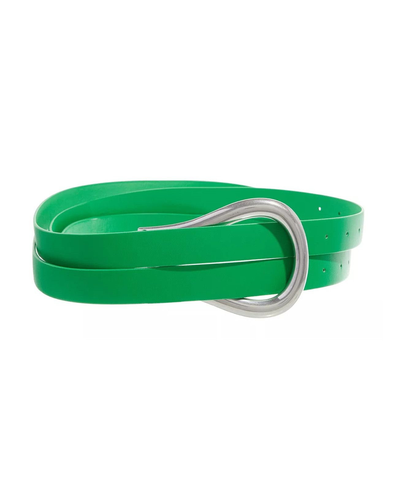 image of Bottega Veneta Parakeet Green Horseshoe Buckle Belt Medium, Women's