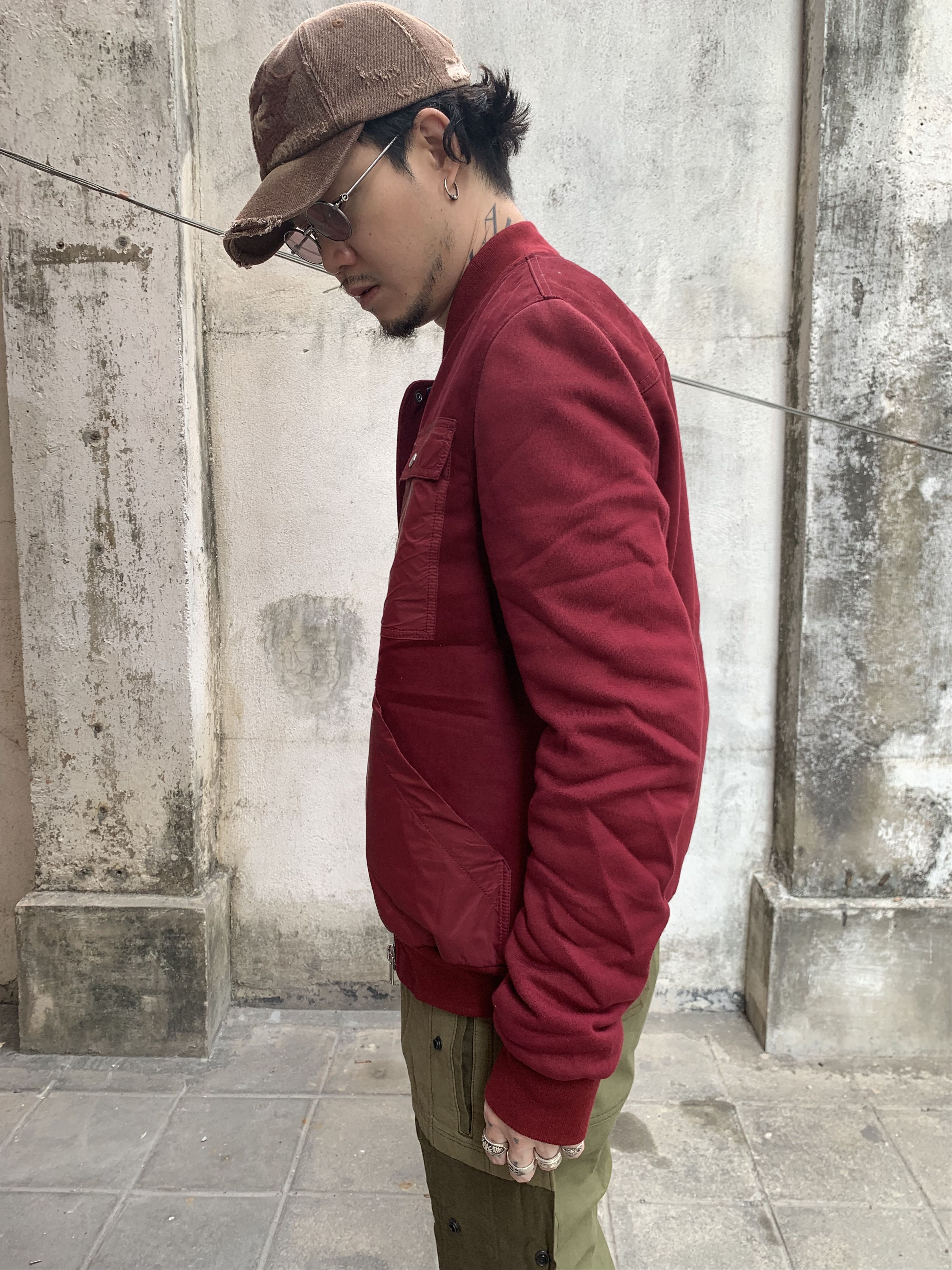 Rick Owens Drkshdw DRKSHDW by Rick Owens Burgundy Bomber Jacket Size US S / EU 44-46 / 1 - 4 Thumbnail