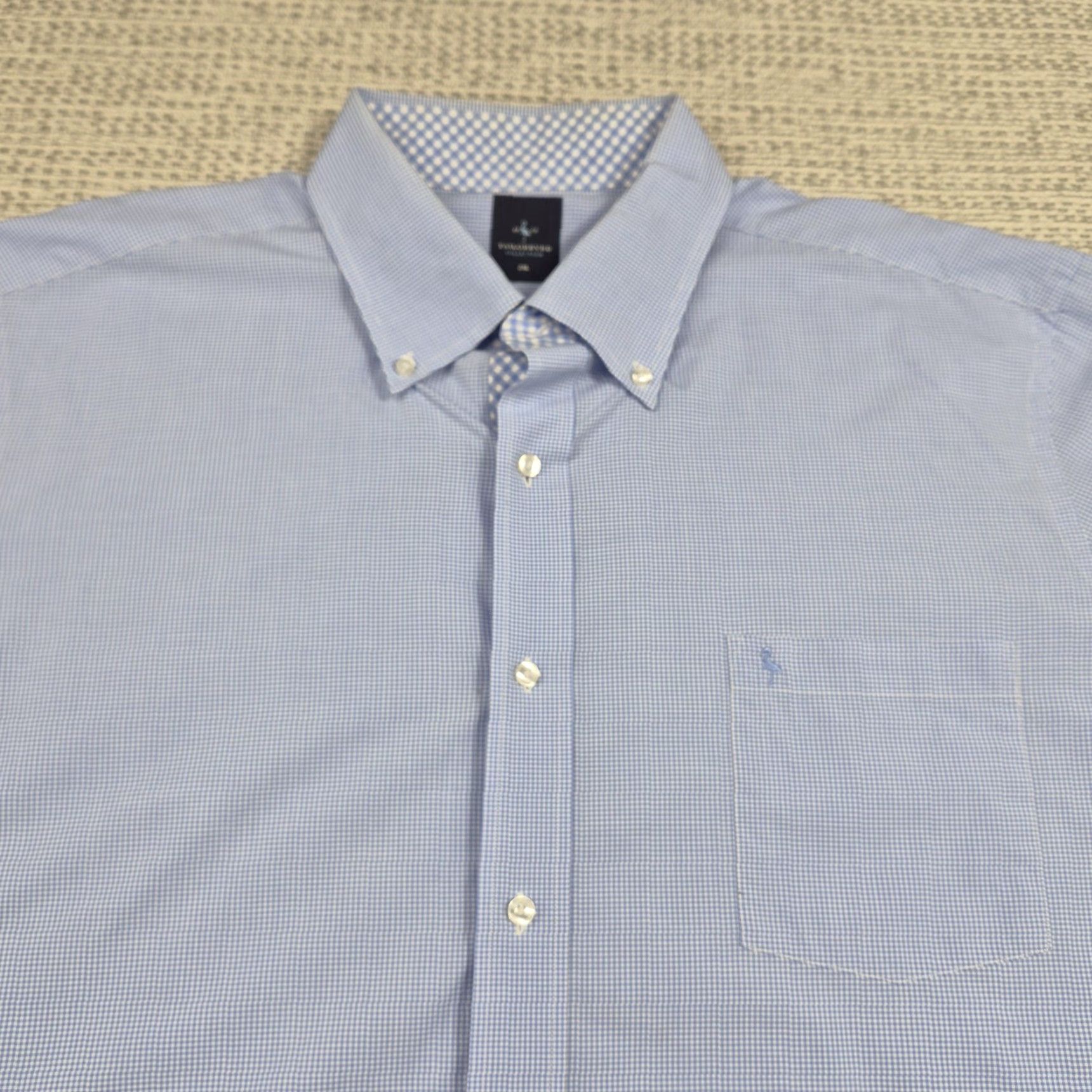 Tailorbyrd TAILORBYRD Shirt Mens 2XL Blue Check Long Sleeve Button Front Cotton Casual Size US XXL / EU 58 / 5 - 4 Thumbnail