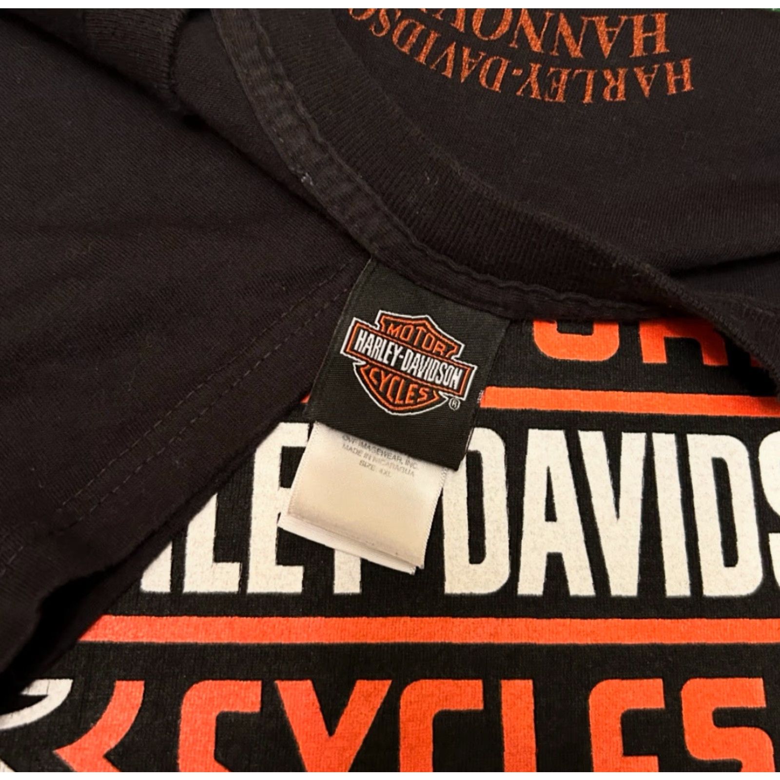 Harley Davidson VINTAGE Harley-Davidson Logo Y2K Biker 2012 VTG T-Shirt Mens 4XL Black 90s Grunge Germany Mens Size US XXL / EU 58 / 5 - 2 Thumbnail