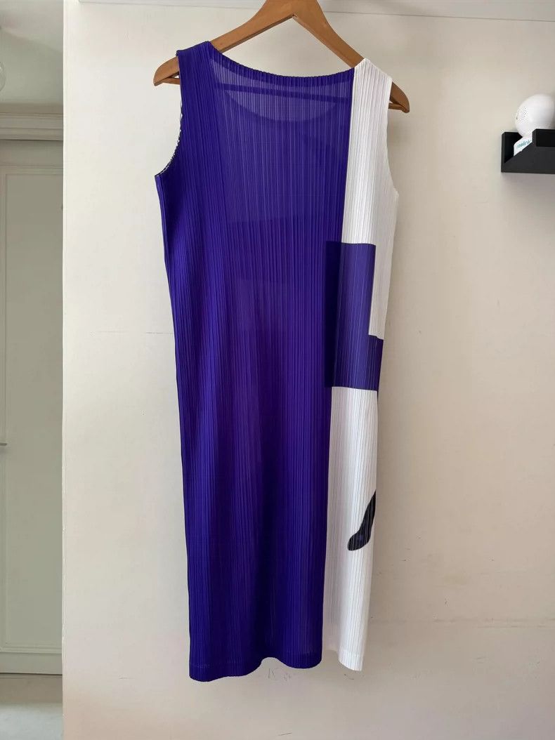 Issey Miyake Issey Miyake size:3 Blue and white dress Size M / US 6-8 / IT 42-44 - 3 Thumbnail