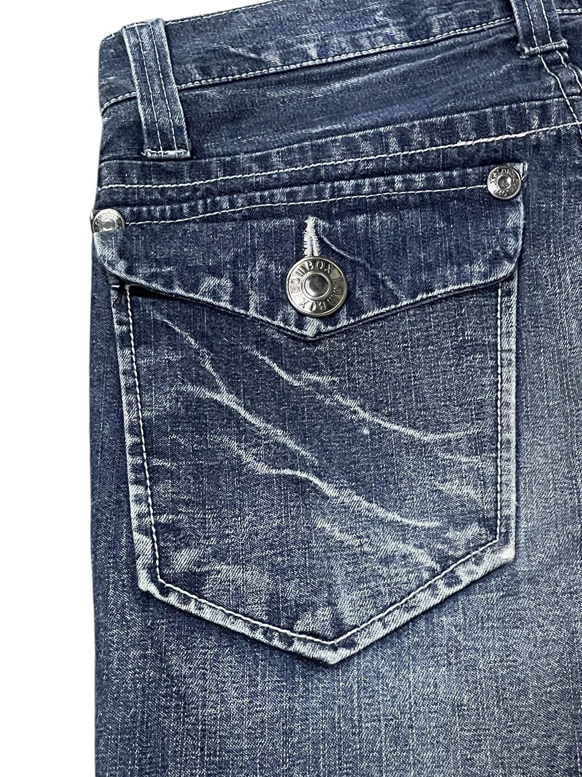 If Six Was Nine × LOWBOX × Le Grande Bleu (L.G.B.) Lowbox Japan Cracked Shadow Wash Straight Jeans Size US 30 / EU 46 - 19 Thumbnail