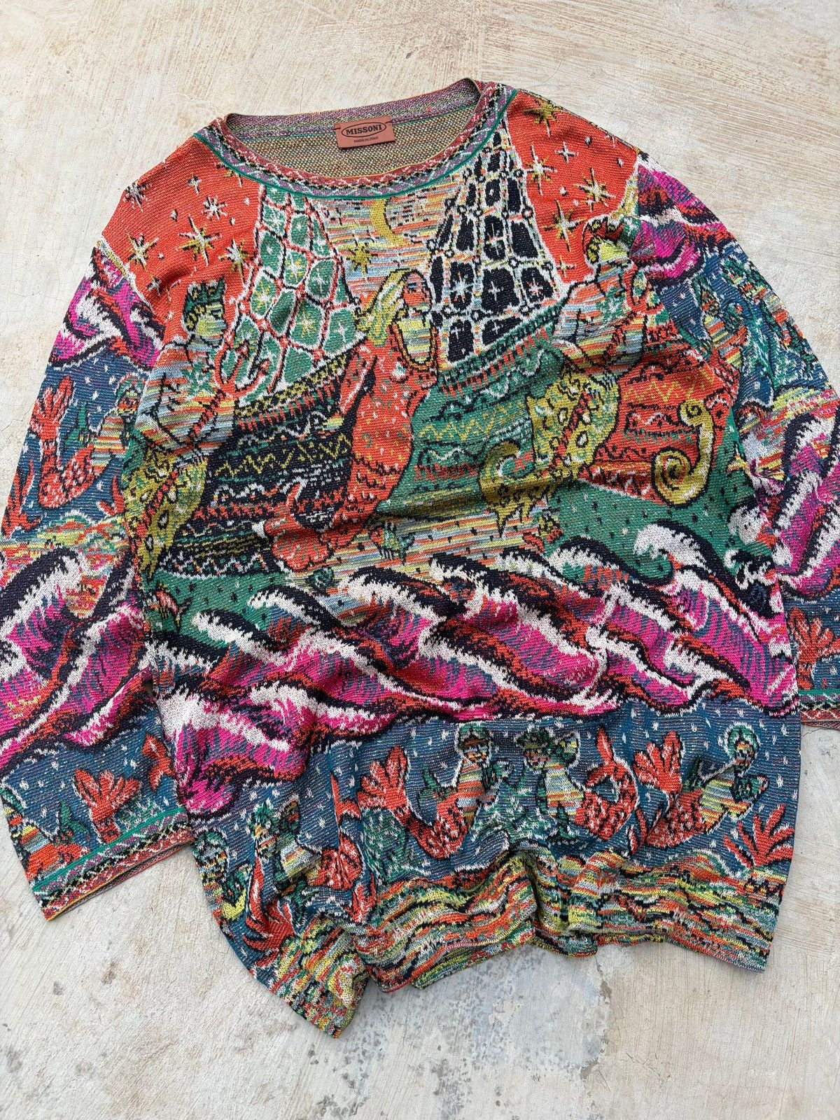Missoni Vintage 90s Missoni 3D Knit Sweater Size US S / EU 44-46 / 1 - 5 Thumbnail