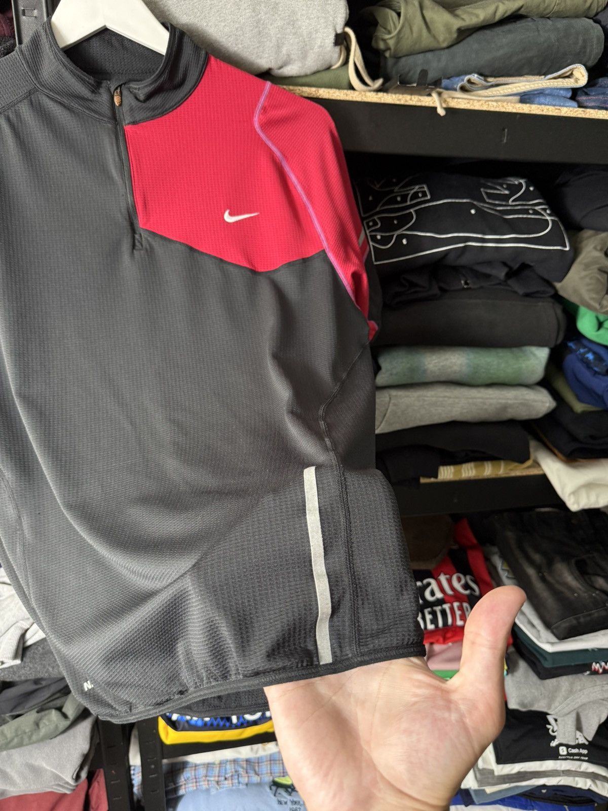 Nike Vintage Nike FitDry Running Shirt Half Zip Reflective Top Size US L / EU 52-54 / 3 - 8 Thumbnail