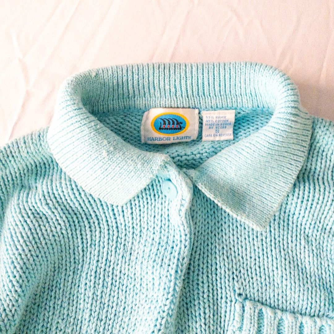 Vintage Harbor Lights Vintage Blue Ramie Knit Sweater Womens Small Size S / US 4 / IT 40 - 3 Thumbnail