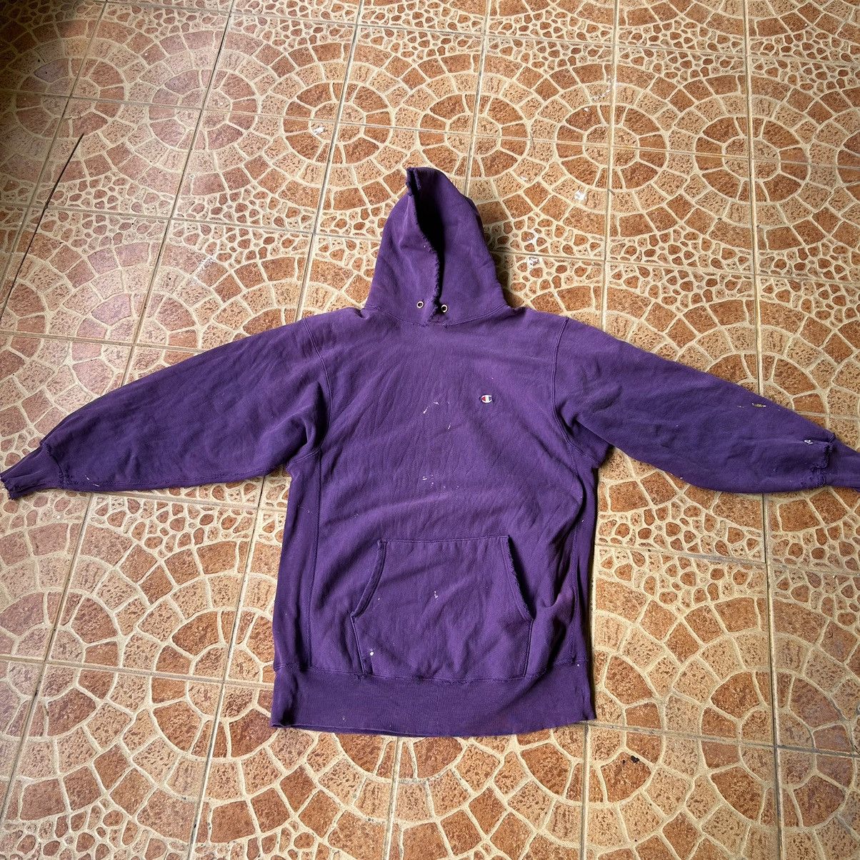 Champion Vintage Champion Distressed Paint Splash Baggy Hoodie Size US XL / EU 56 / 4 - 1 Thumbnail
