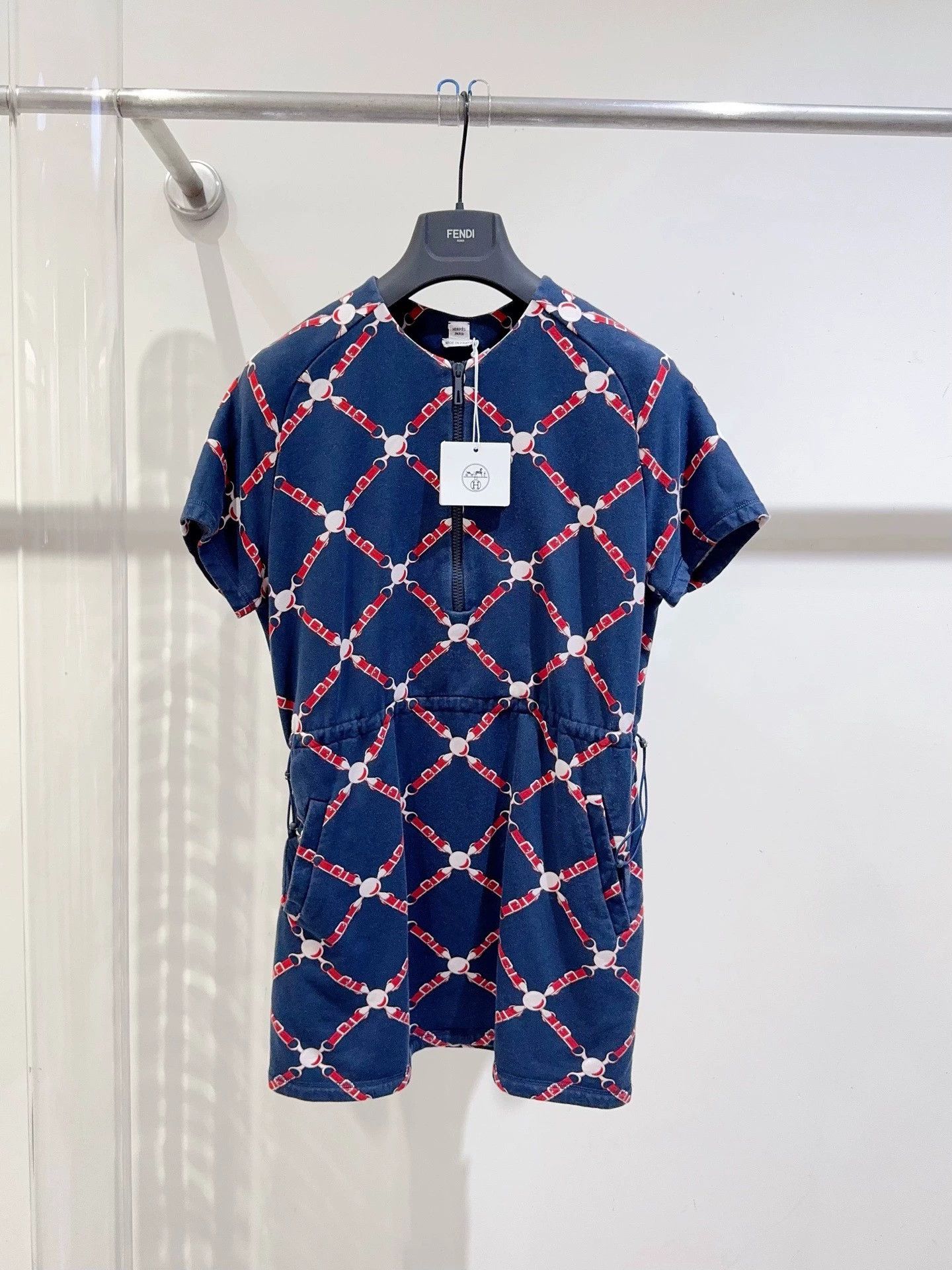 Hermes Hermes Dark Blue Short Sleeve Dress - dmc Size US 36 / EU 52 - 1 Thumbnail