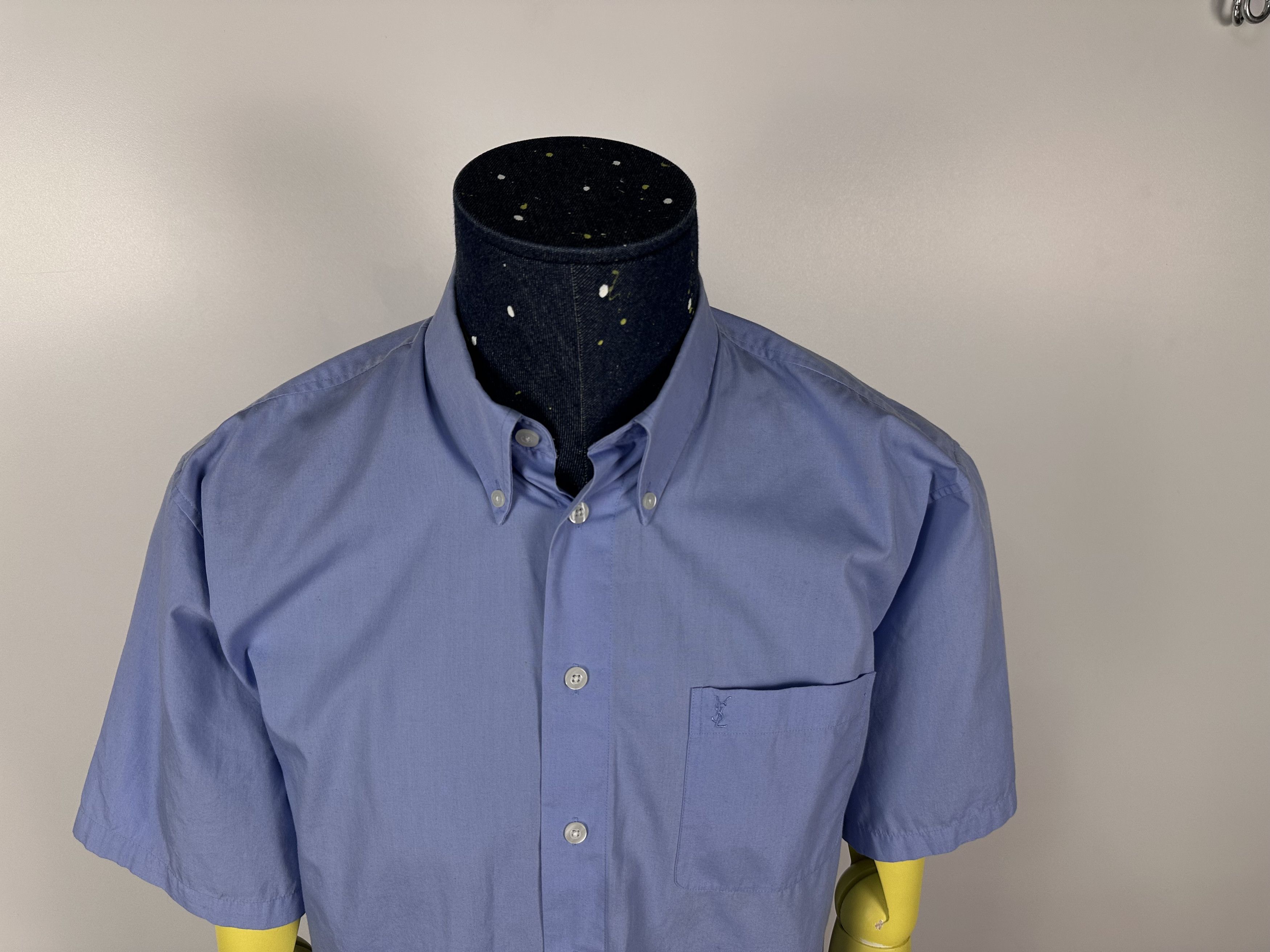 Vintage × Yves Saint Laurent Vintage Yves Saint Laurent YSL Button-Up Short Sleeve Shirt Size US L / EU 52-54 / 3 - 4 Thumbnail