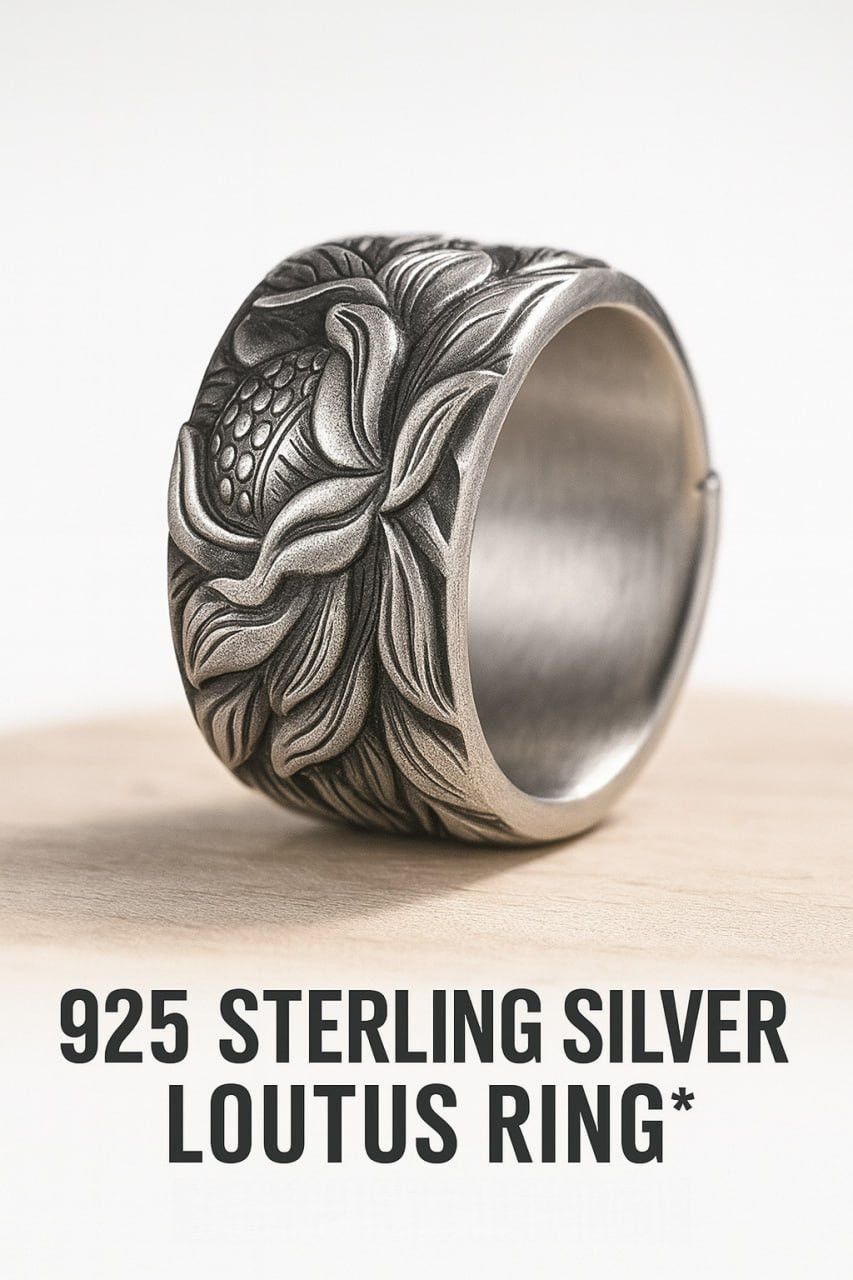 Other 925 Sterling Silver Lotus Ring｜Vintage Spiritual Jewelry Size ONE SIZE - 1 Thumbnail