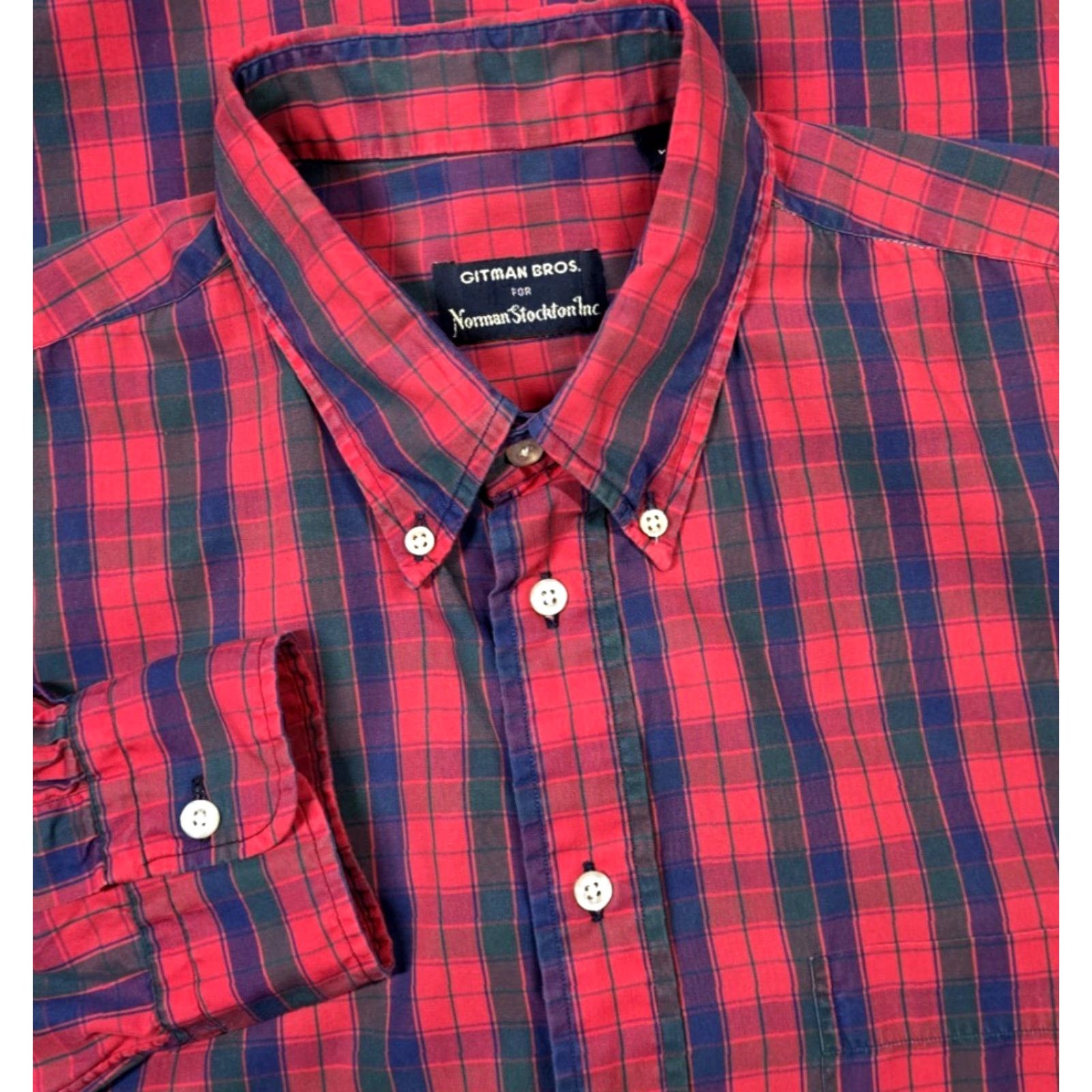 Vintage Gitman Bros Shirt Mens L Red Plaid Button-Up Long Sleeve Cotton USA Size US L / EU 52-54 / 3 - 2 Thumbnail