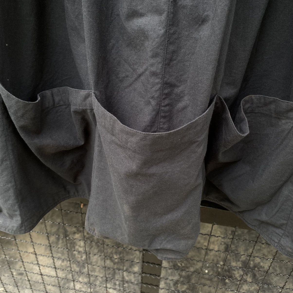 Issey Miyake Issey Miyake Black Skirt with Gathered Pocket Hem Detail Size 33" - 7 Thumbnail