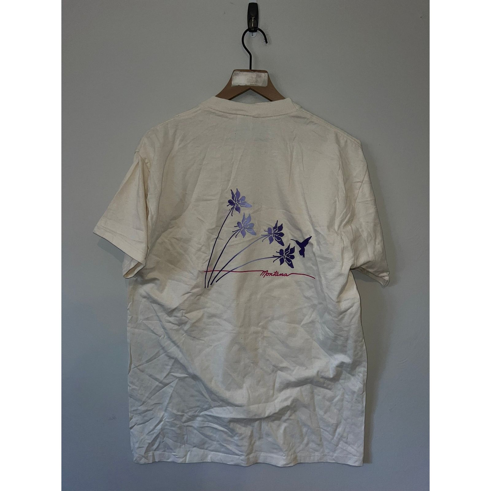 Jerzees 90s Vintage Horse Montana Nature White Shirt Tee VTG 1990s L Size US L / EU 52-54 / 3 - 7 Thumbnail