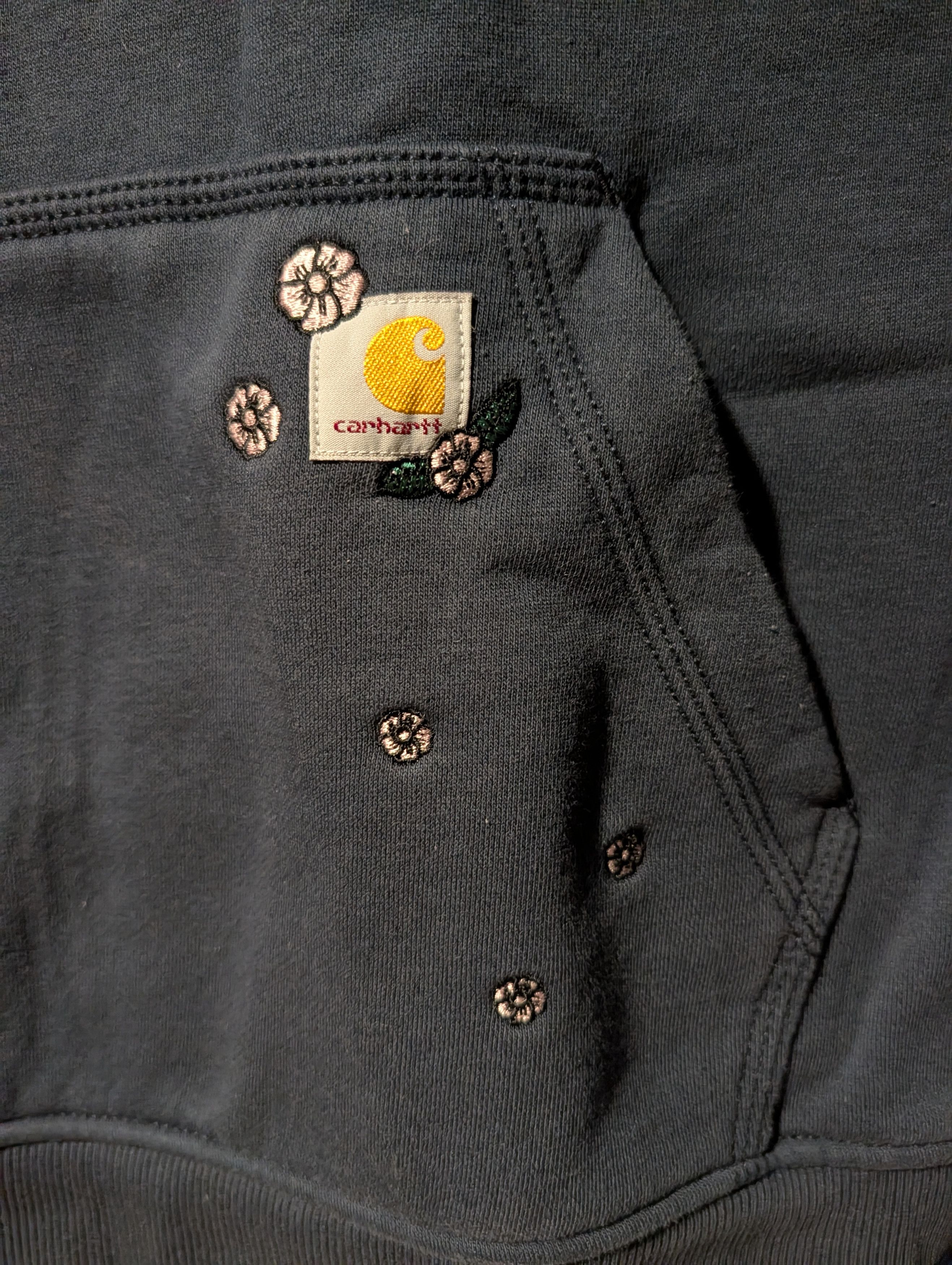 Carhartt Carhartt WIP Floral Embroidery Hoodie Womens Relaxed Flower Size L / US 10 / IT 46 - 2 Thumbnail