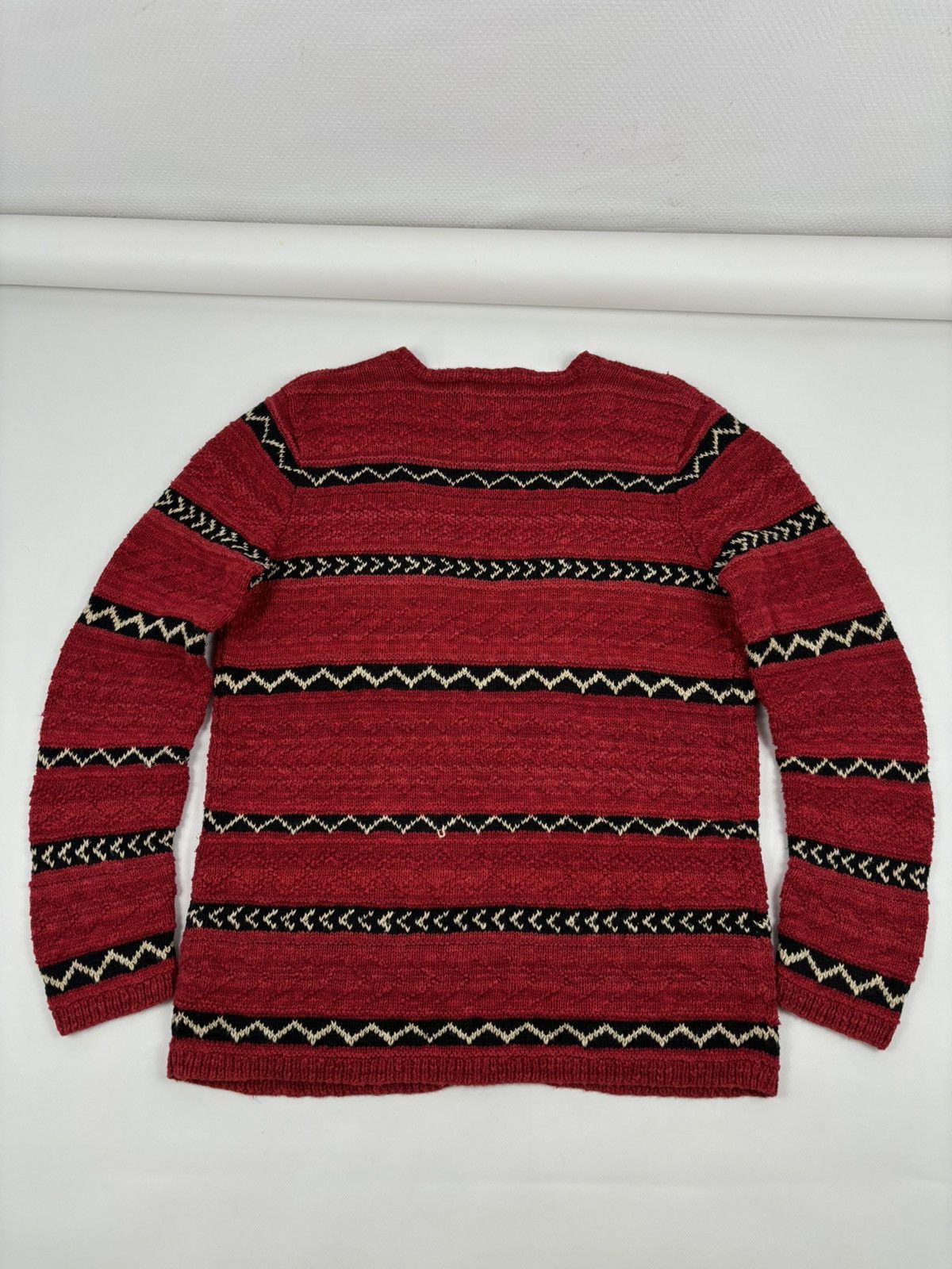 Lauren Ralph Lauren RARE Polo RRL Hand Knit Linen Aztec Navajo Striped Cardigan Size US M / EU 48-50 / 2 - 11 Thumbnail