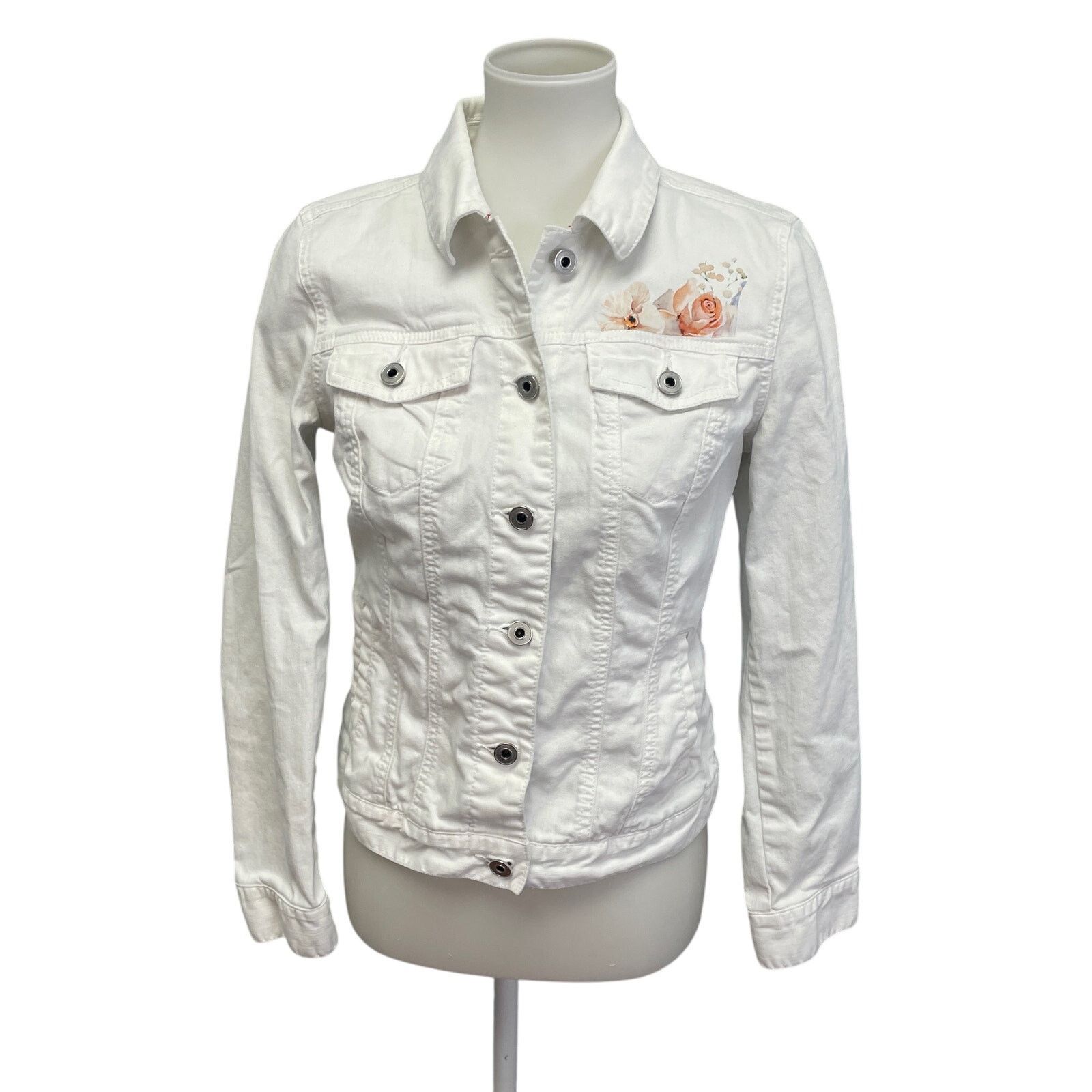 Tommy Hilfiger Hand Printed Tommy Hilfiger Womens Medium Jean Jacket Size M / US 6-8 / IT 42-44 - 1 Thumbnail
