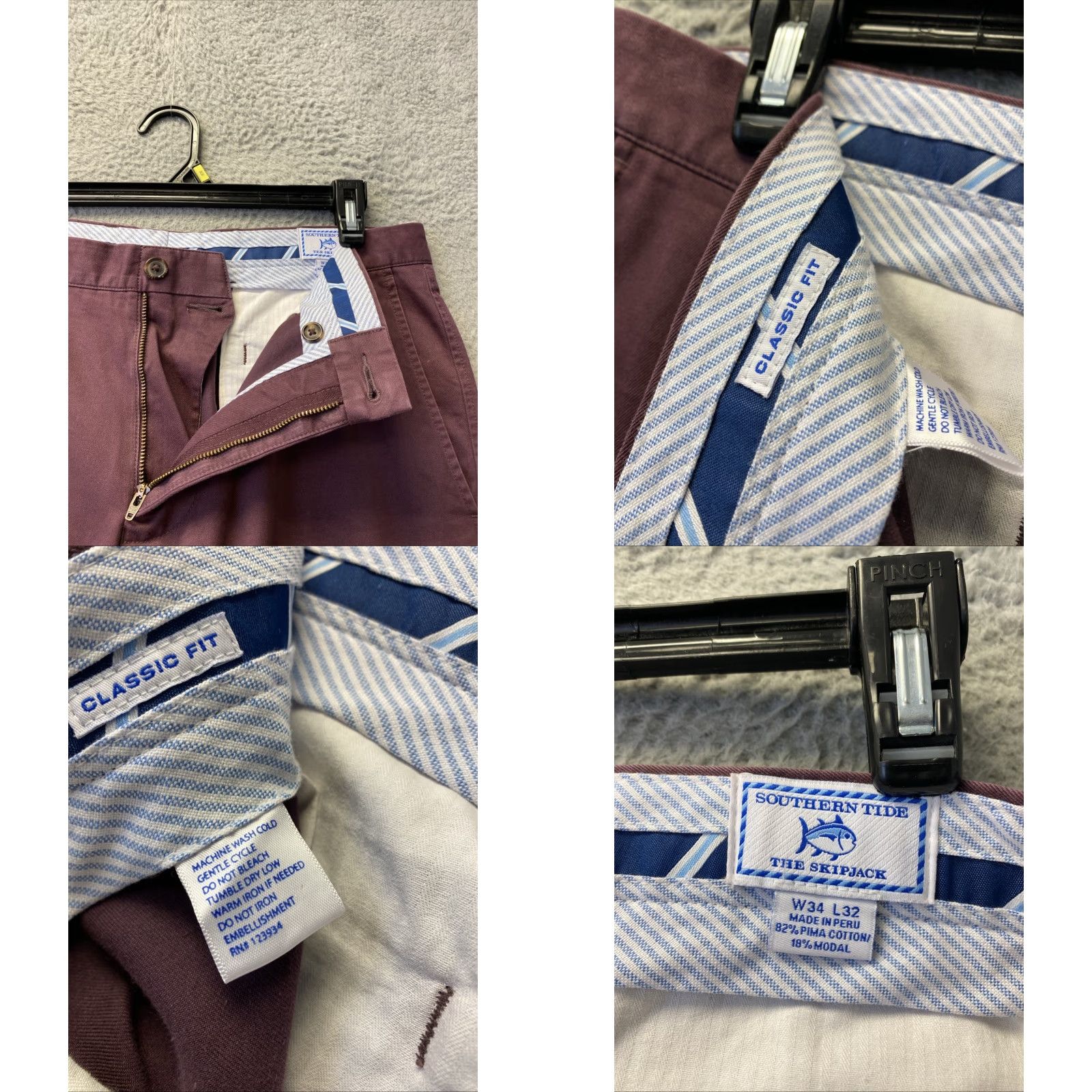 Southern Tide Southern Tide SkipJack Pants Men 34x32 Maroon Chino Straight /0397 Size US 34 / EU 50 - 8 Thumbnail