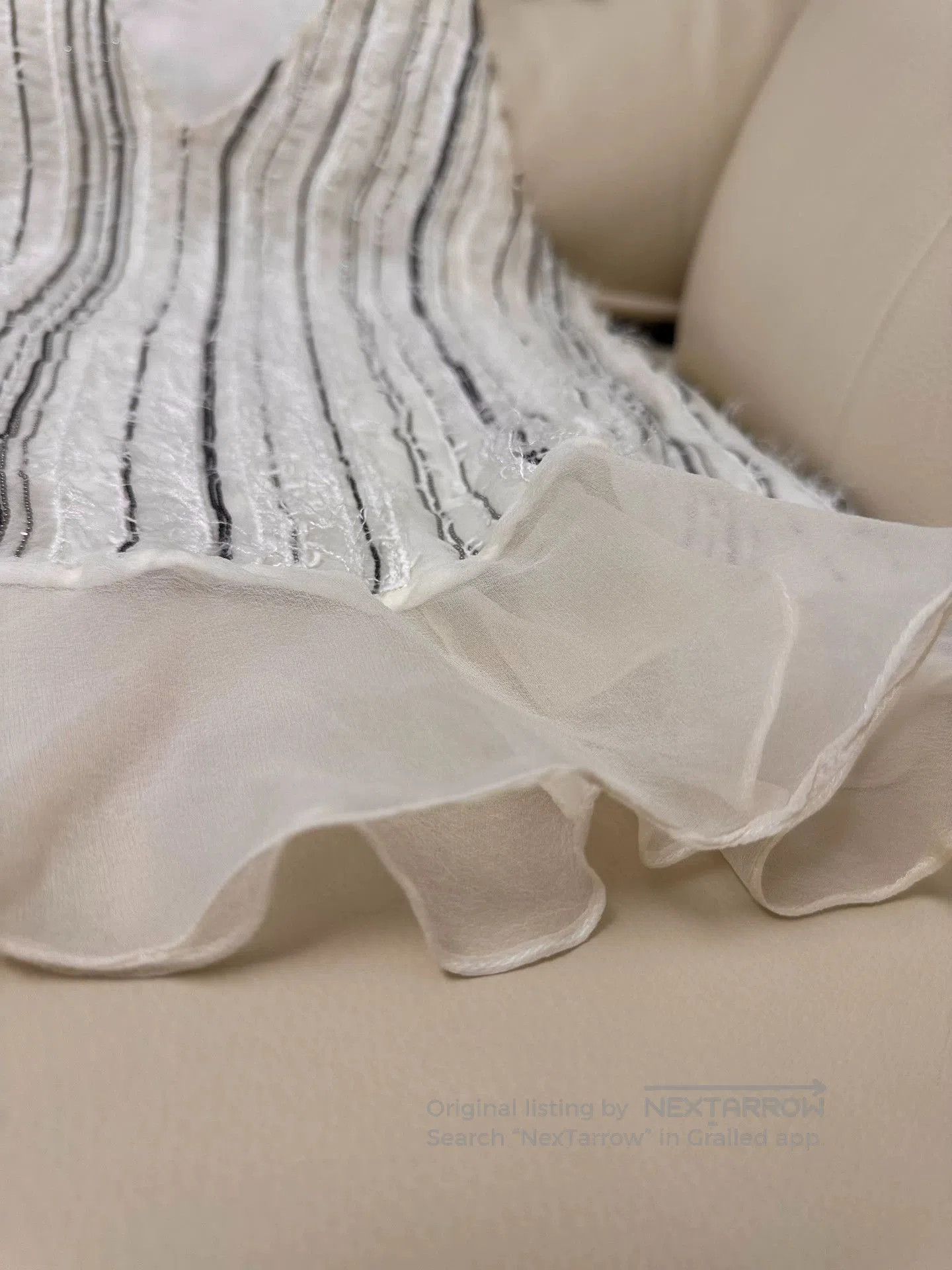 Brunello Cucinelli brunello cucinelli white silk beaded tank top. Size US XS / EU 42 / 0 - 4 Thumbnail
