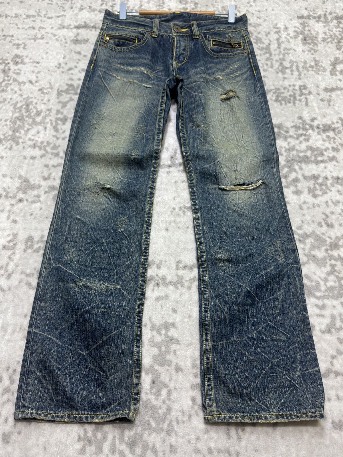 Undercover Vintage CO&LU Clawmark Distressed Back Pocket Print Denim Size US 29 - 7 Thumbnail