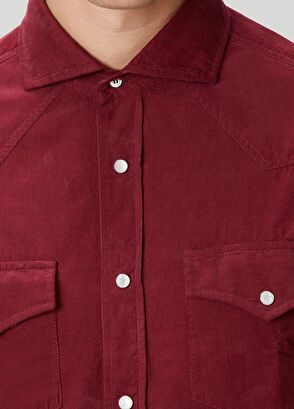Brunello Cucinelli o1y0526 Solid Color Shirt in Burgundy Size US XL / EU 56 / 4 - 2 Thumbnail