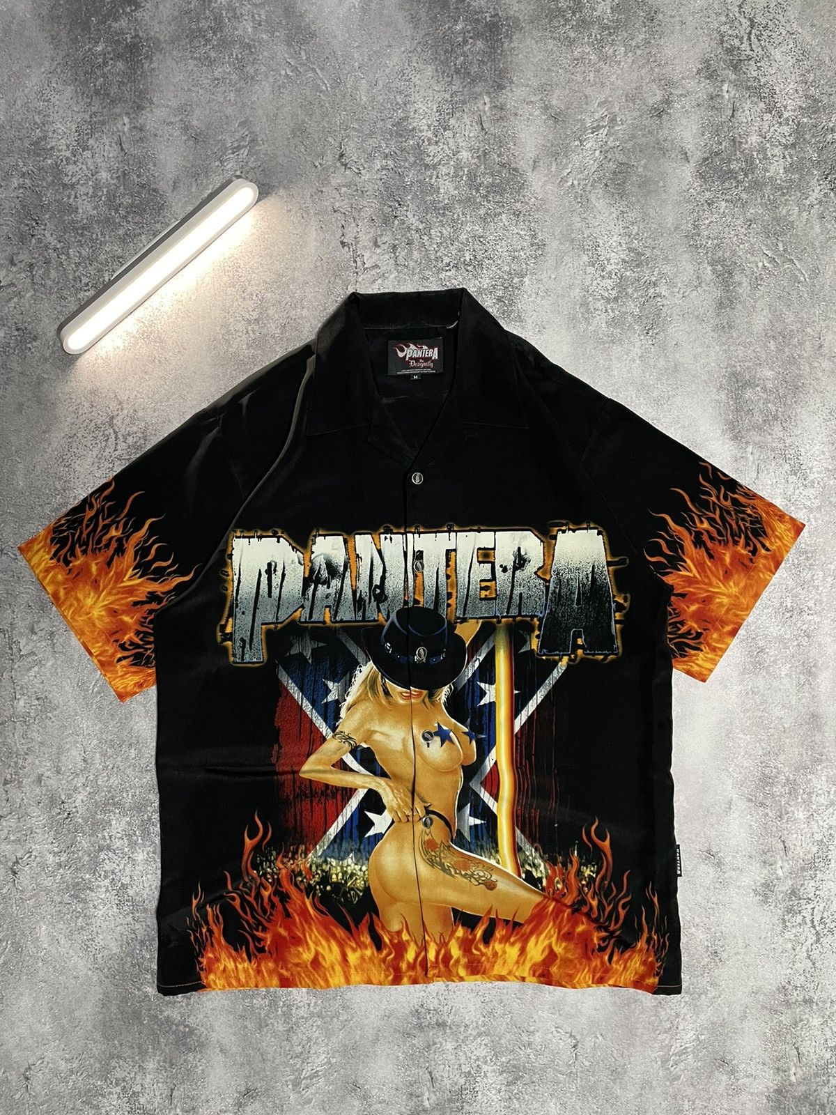 image of Band Tees x Rock Band Vintage 90's Pantera Far Beyond Driven Hot Girl Dragonfly in Black (Size Medi