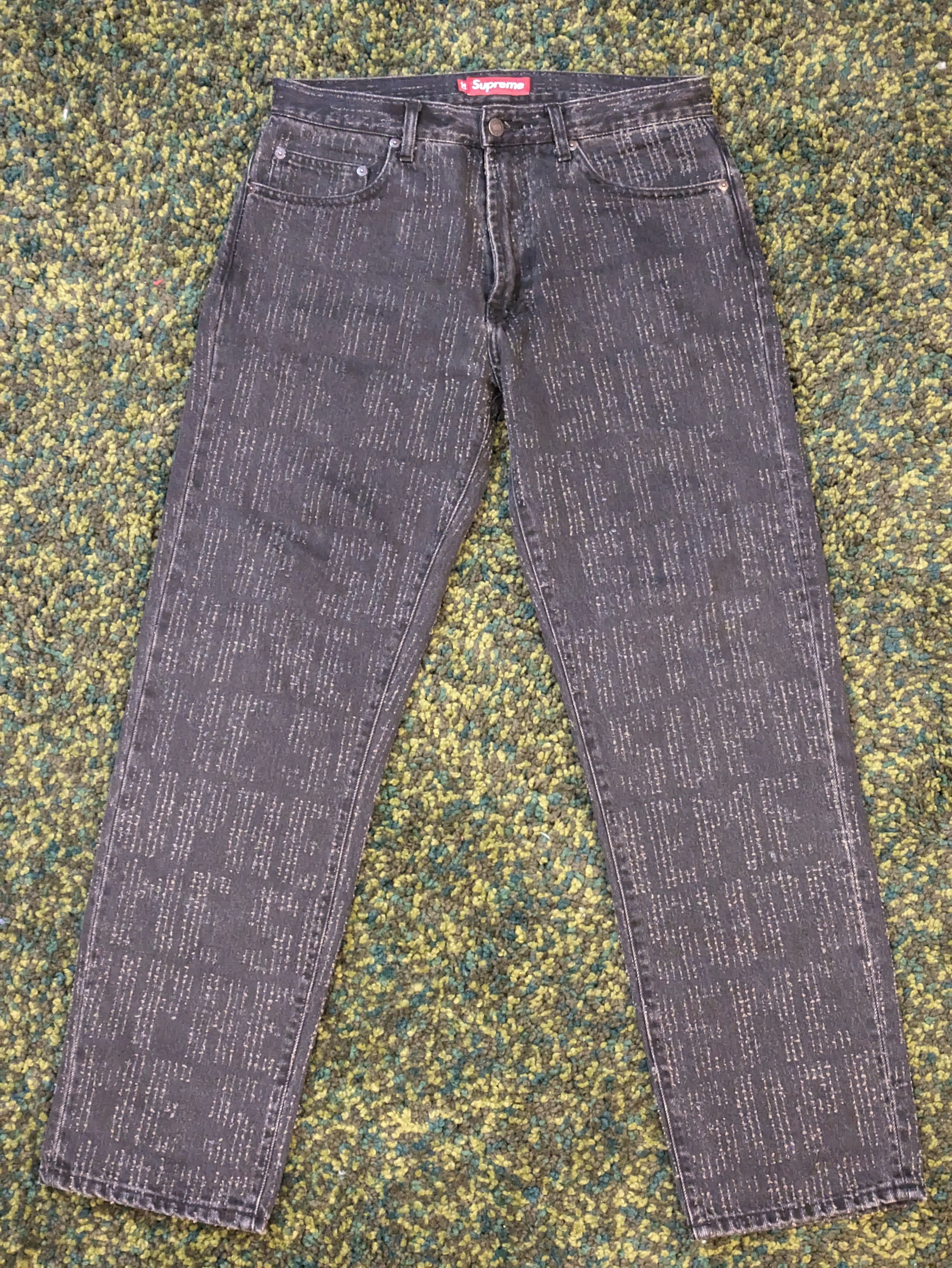 supreme washed regular jeans grey 30