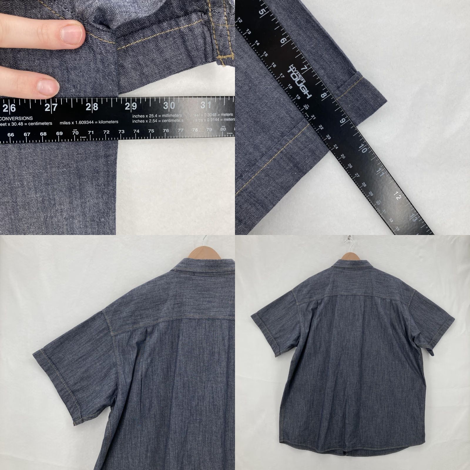 Sean John VINTAGE Sean John Shirt Mens 3XB Blue Denim Chambray Short Sleeve Button Up Hip Hop Y2K Size US XXL / EU 58 / 5 - 8 Thumbnail