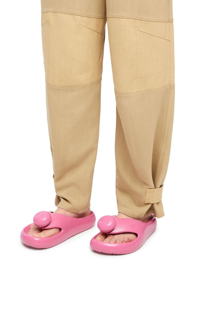Loewe o1in1g0426 Pebble Thong Slides in Pink Size US 8 / IT 38 - 2 Thumbnail