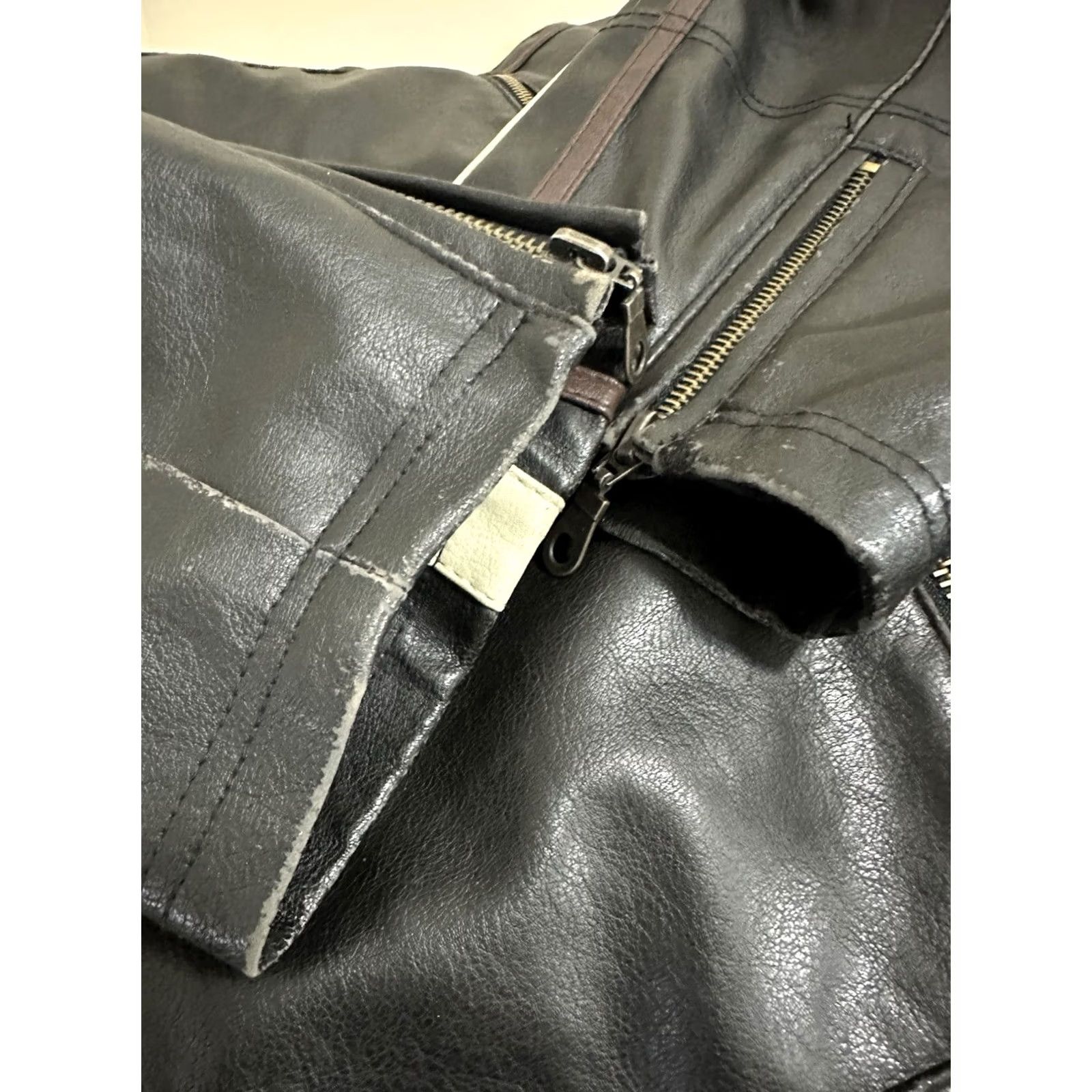 Vintage VTG 90s Racing Y2K Faux Leather Jacket PK Genuine XL Black Motorcycle Jacket Men XL Vintage Racing Style Size US XL / EU 56 / 4 - 7 Thumbnail