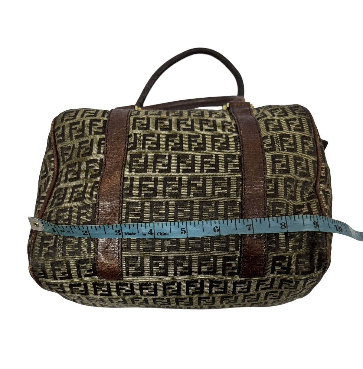 Fendi Authentic🔥Fendi Zucca Zucchino FF Logo Boston Tote Bag Size ONE SIZE - 15 Thumbnail