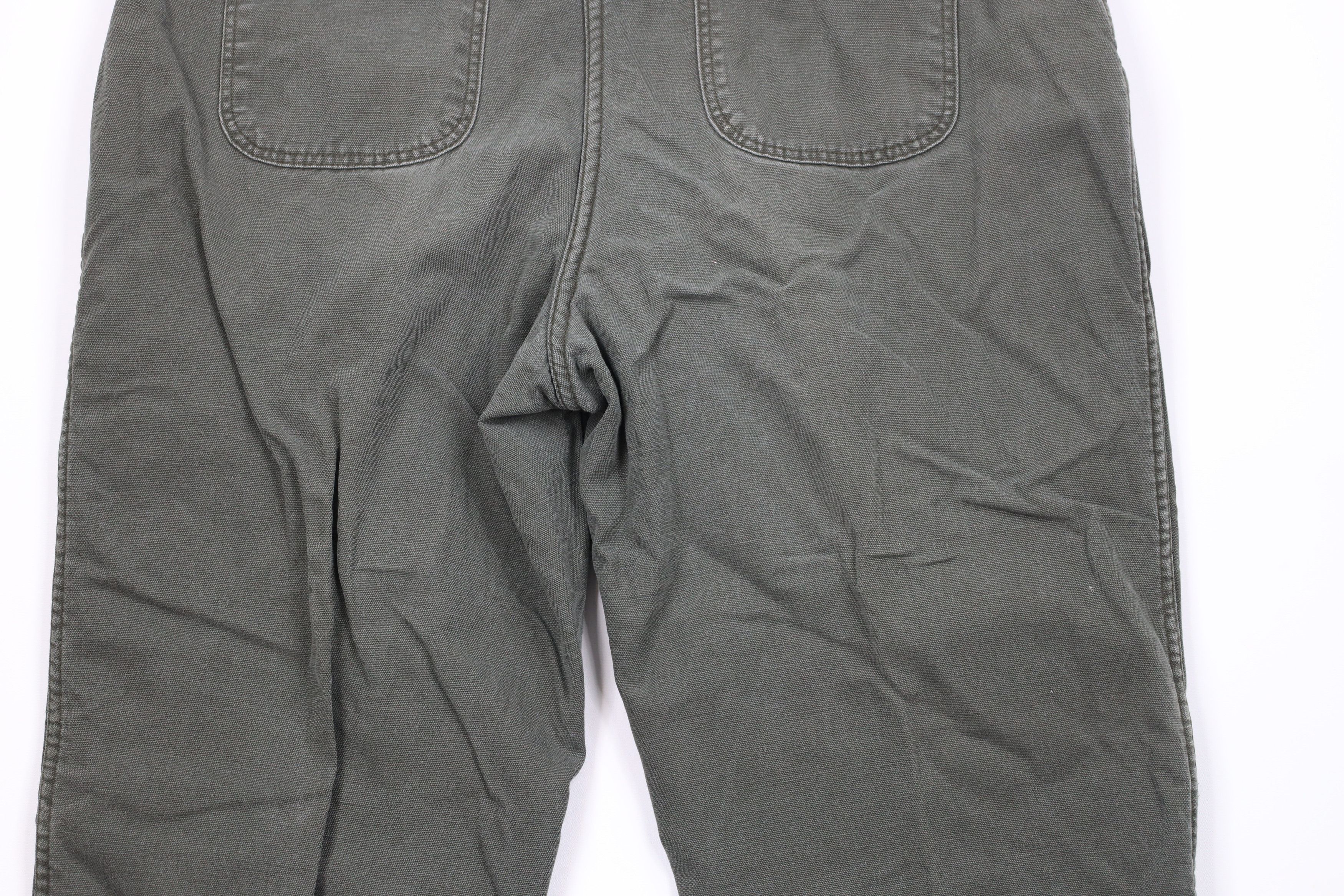 L.L. Bean × Vintage Vintage 90s LL Bean Flannel Lined Canvas Pants Green USA Size US 36 / EU 52 - 11 Thumbnail