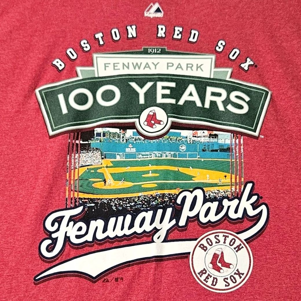 Vintage Majestic Boston Red Sox Fenway Park Red Short-Sleeve T-shirt Size XL Mens Size US XL / EU 56 / 4 - 2 Thumbnail