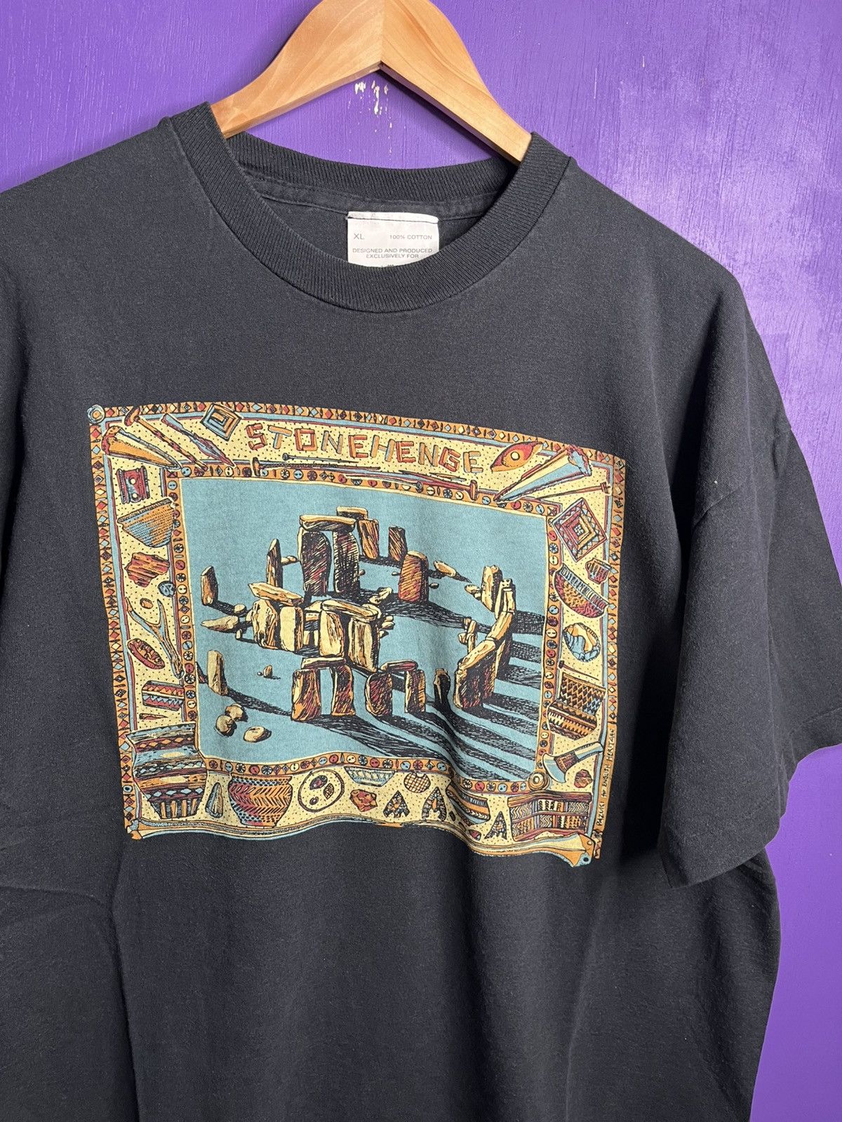 Vintage Vintage 90s Stonehenge box art t-shirt Size US XL / EU 56 / 4 - 3 Thumbnail