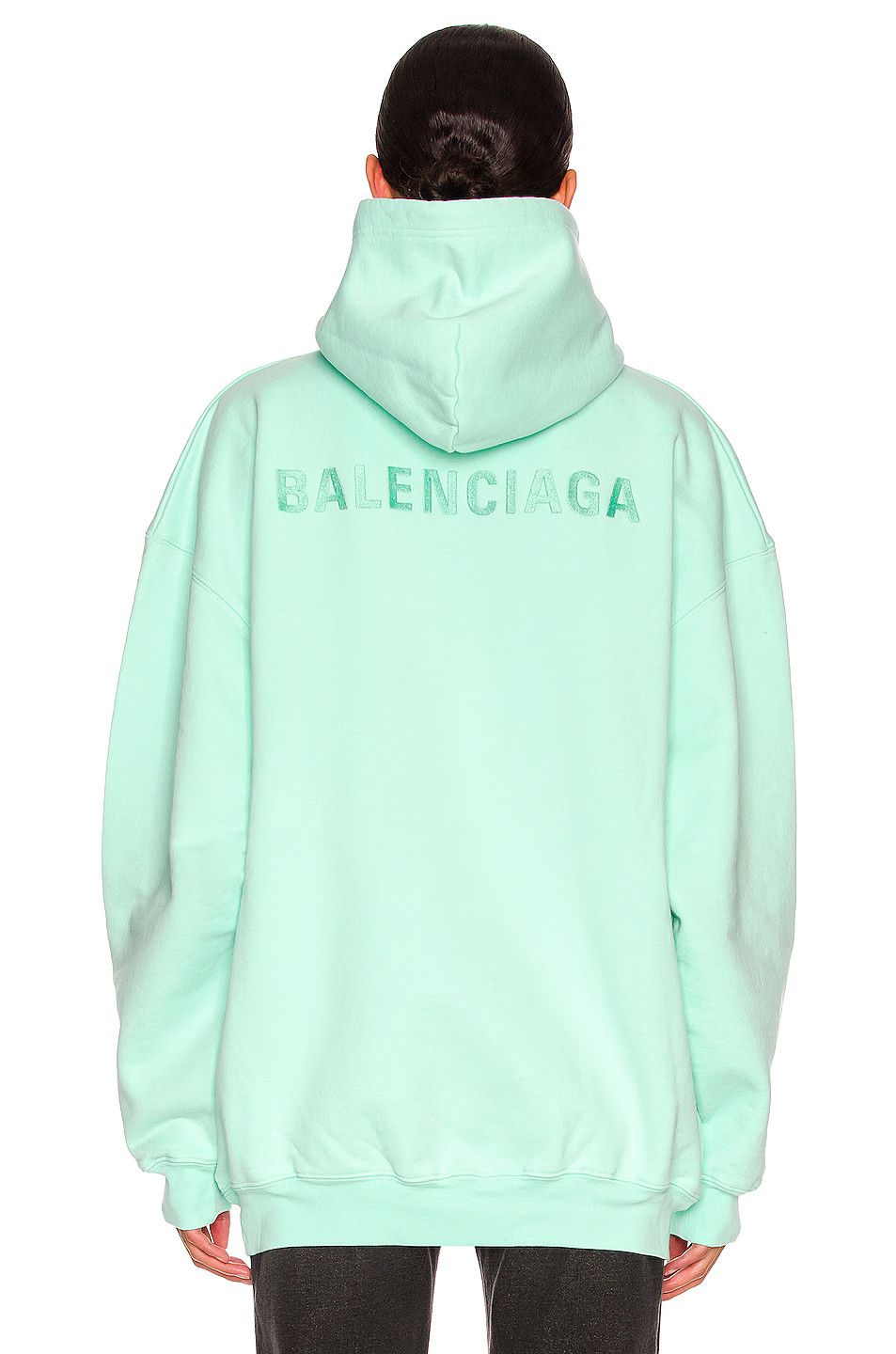 Balenciaga o1s1wg111124 Medium Fit Hoodie in Mint Green Size S / US 4 / IT 40 - 3 Thumbnail