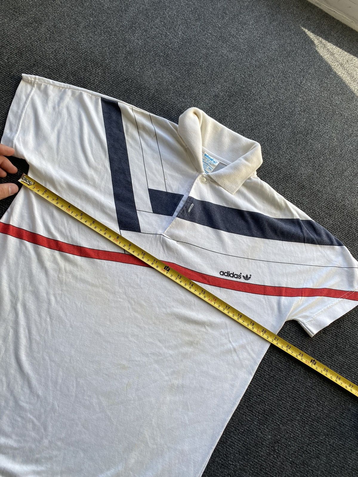 Adidas 🔥80s Adidas Korea Made Asymmetrical Print polos mens m Size US M / EU 48-50 / 2 - 7 Thumbnail