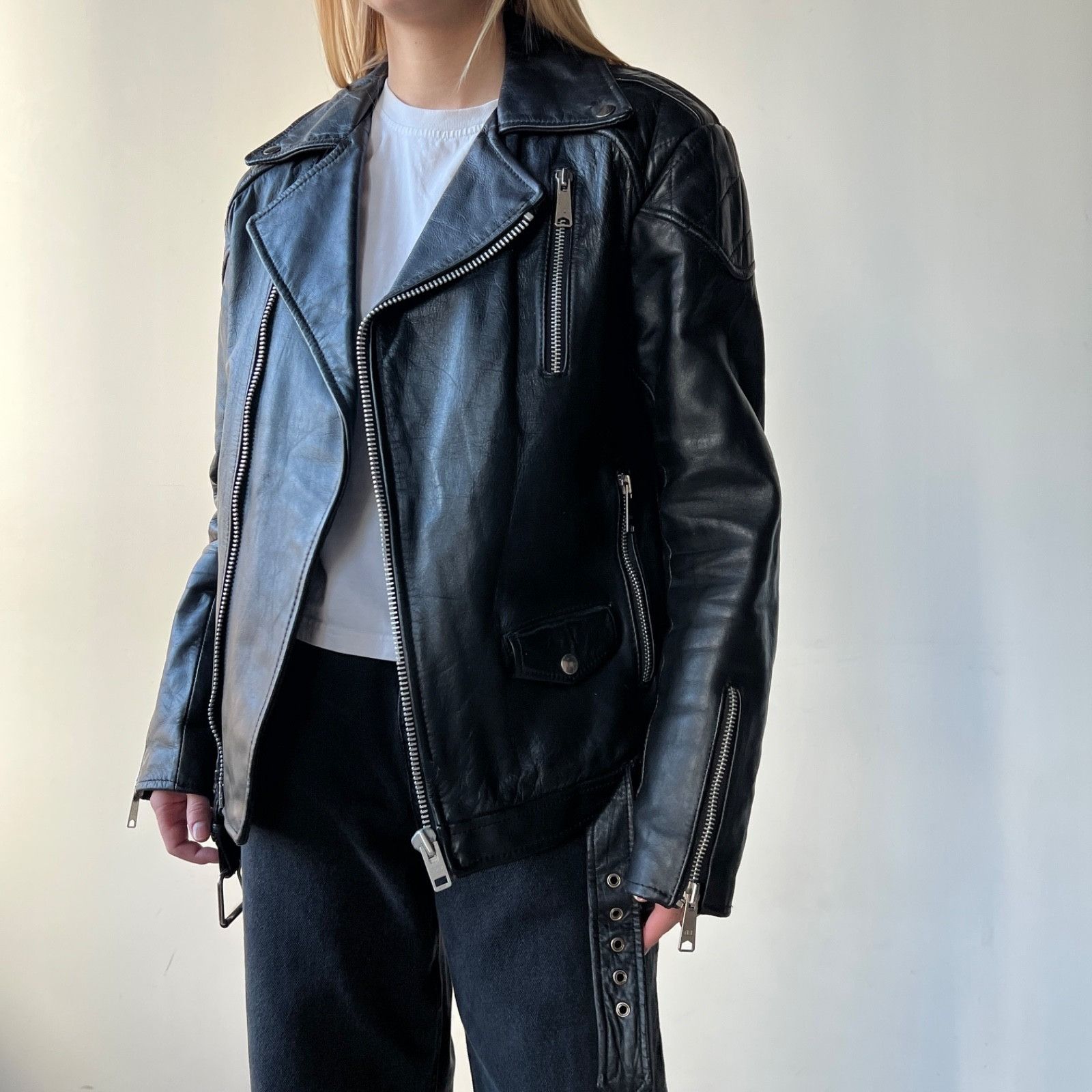 Genuine Leather Vintage Echt Leder Leather Biker Motorcycle Jacket 9918AC Size US M / EU 48-50 / 2 - 6 Thumbnail