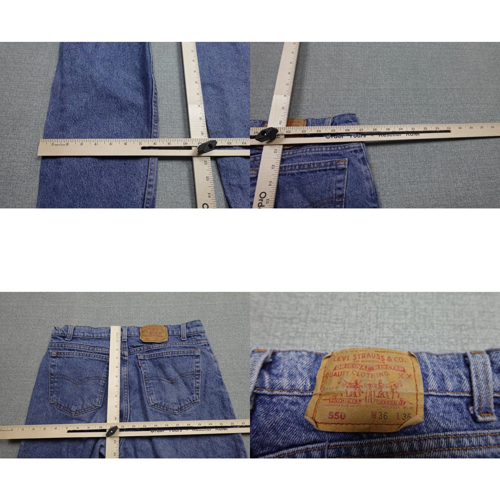Levi's Levi's 550 Jeans Blue Dark Wash 36x36 Regular Mens Vintage USA Made In USA Stretch Comfort Zipper 5-Pocket Denim Straight Size 36" Inseam 36" (USA) Size US 36 / EU 52 - 8 Thumbnail