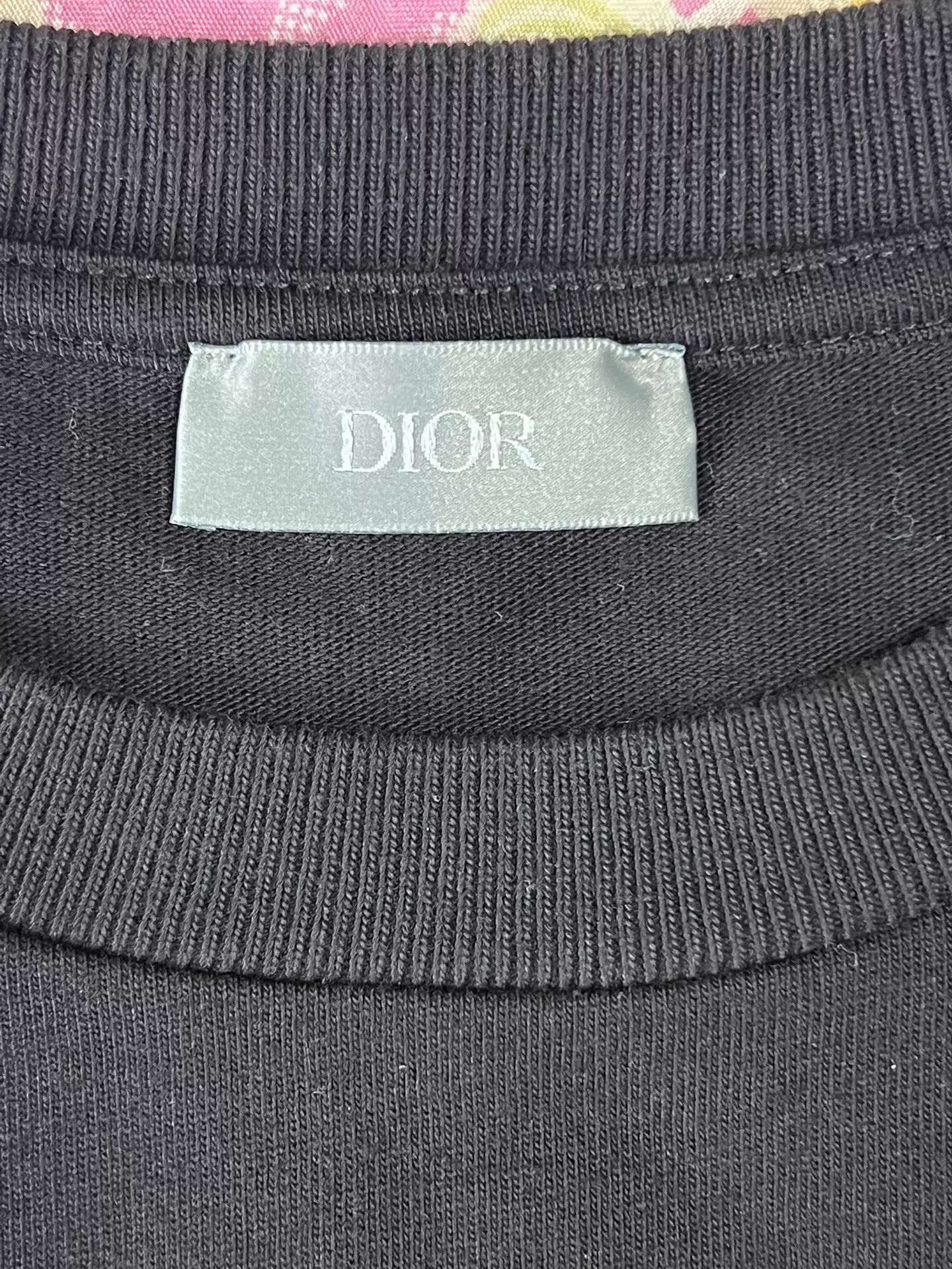 Dior Dior 1947 Script Flock Logo Black Tee M Size US M / EU 48-50 / 2 - 6 Thumbnail