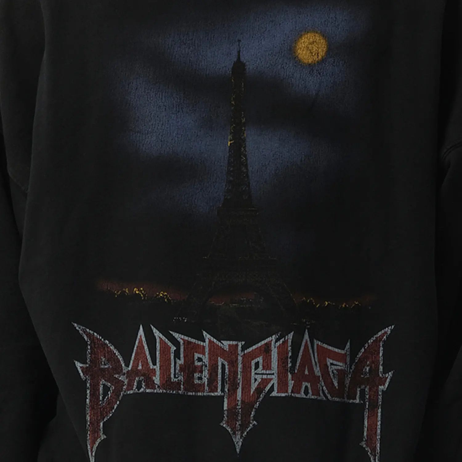 Balenciaga o1w1db11225 Paris Moon Hoodie Large Fit in Black Size US S / EU 44-46 / 1 - 3 Thumbnail