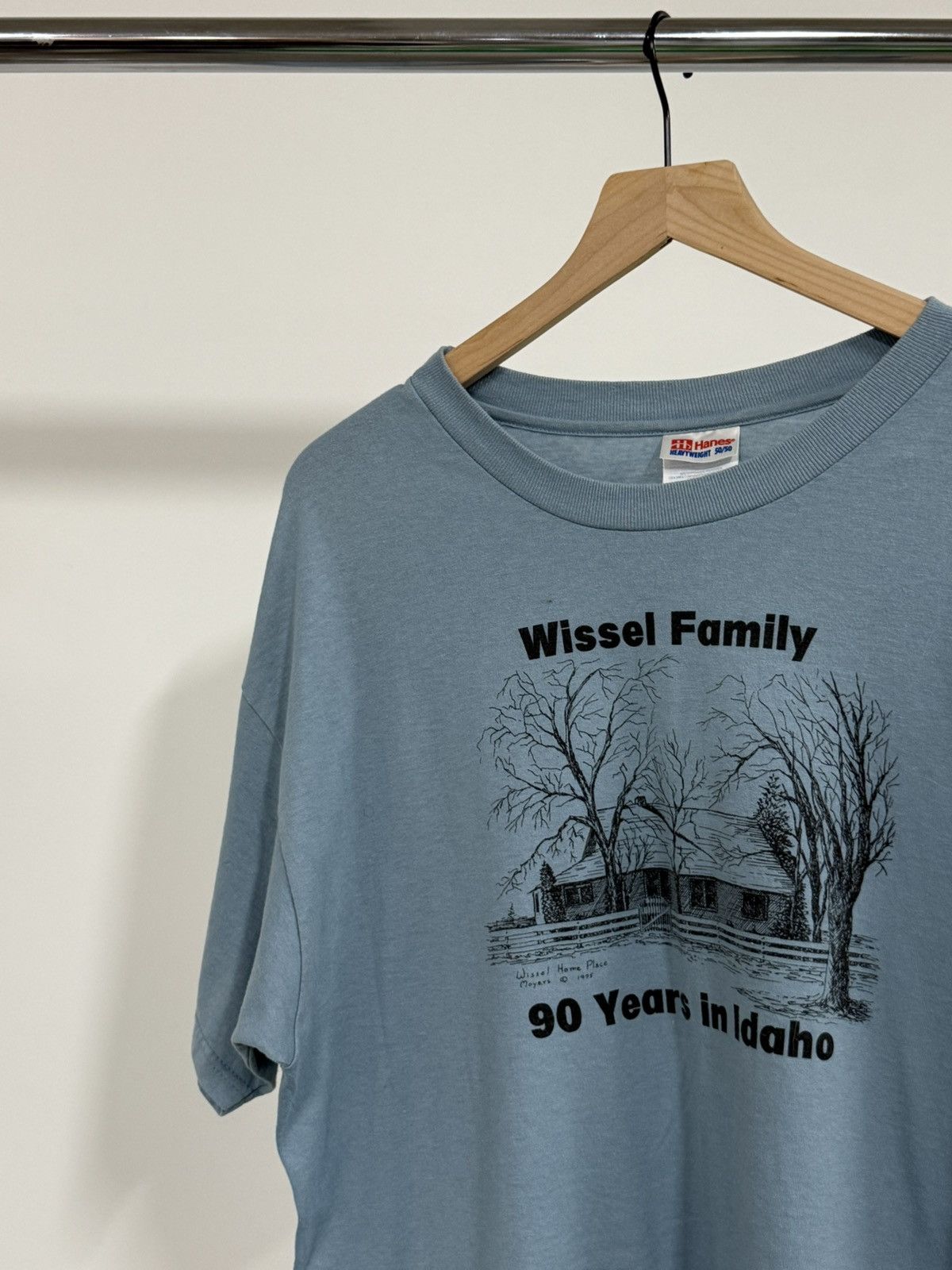 Vintage Vintage Idaho Farm Family Blue Tee Hanes Heavyweight 50 / 50 Size US L / EU 52-54 / 3 - 2 Thumbnail