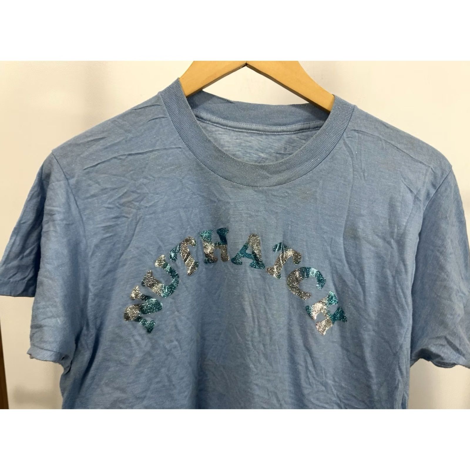 Vintage VTG 70s Nuthatch Paper Thin Burnout Worn Blue Sh T-Shirt Size L Mens Size US L / EU 52-54 / 3 - 4 Thumbnail