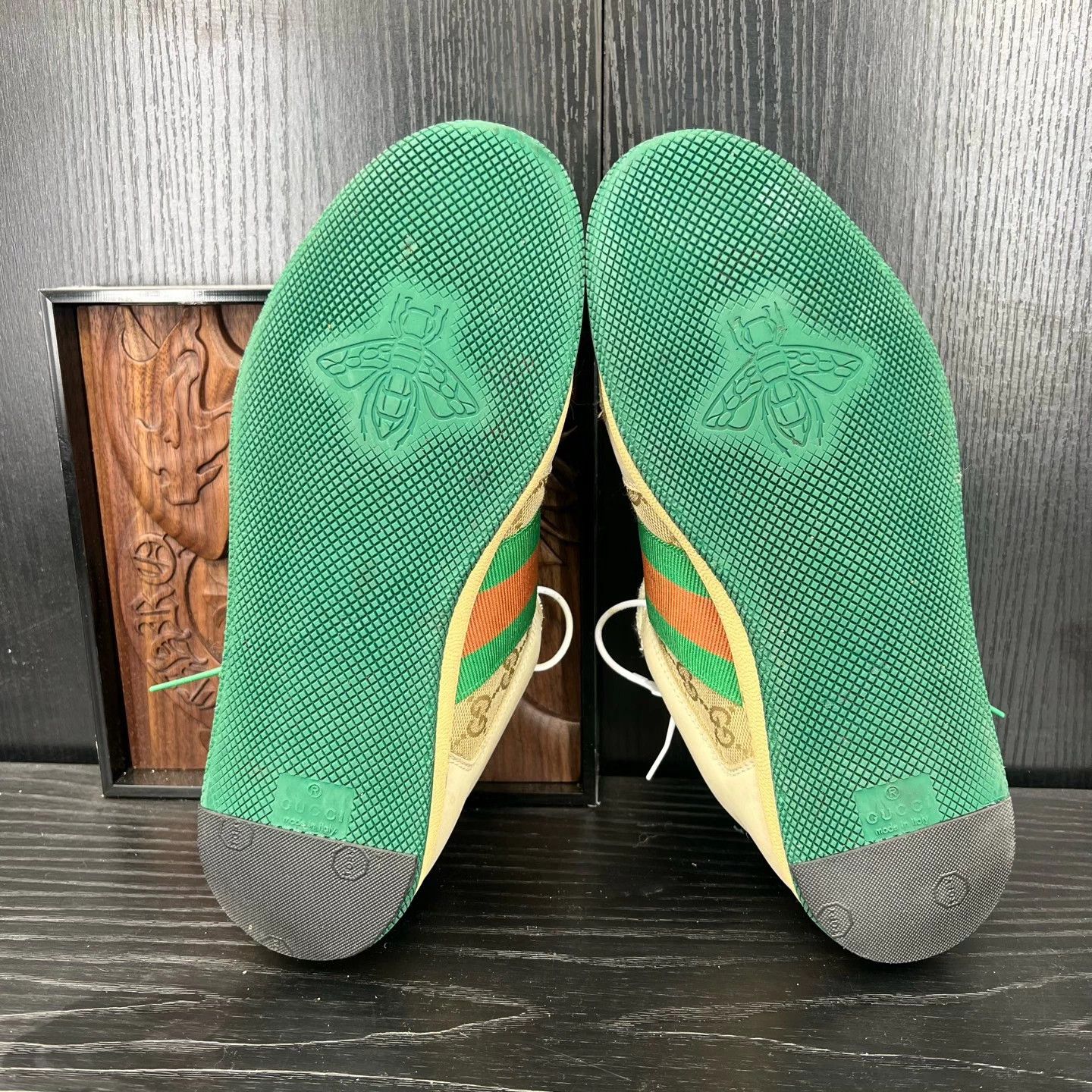 Gucci Gucci Dirty White Green Sneakers 4.5/37.5 w/ Box Size US 6.5 / IT 36.5 - 6 Thumbnail