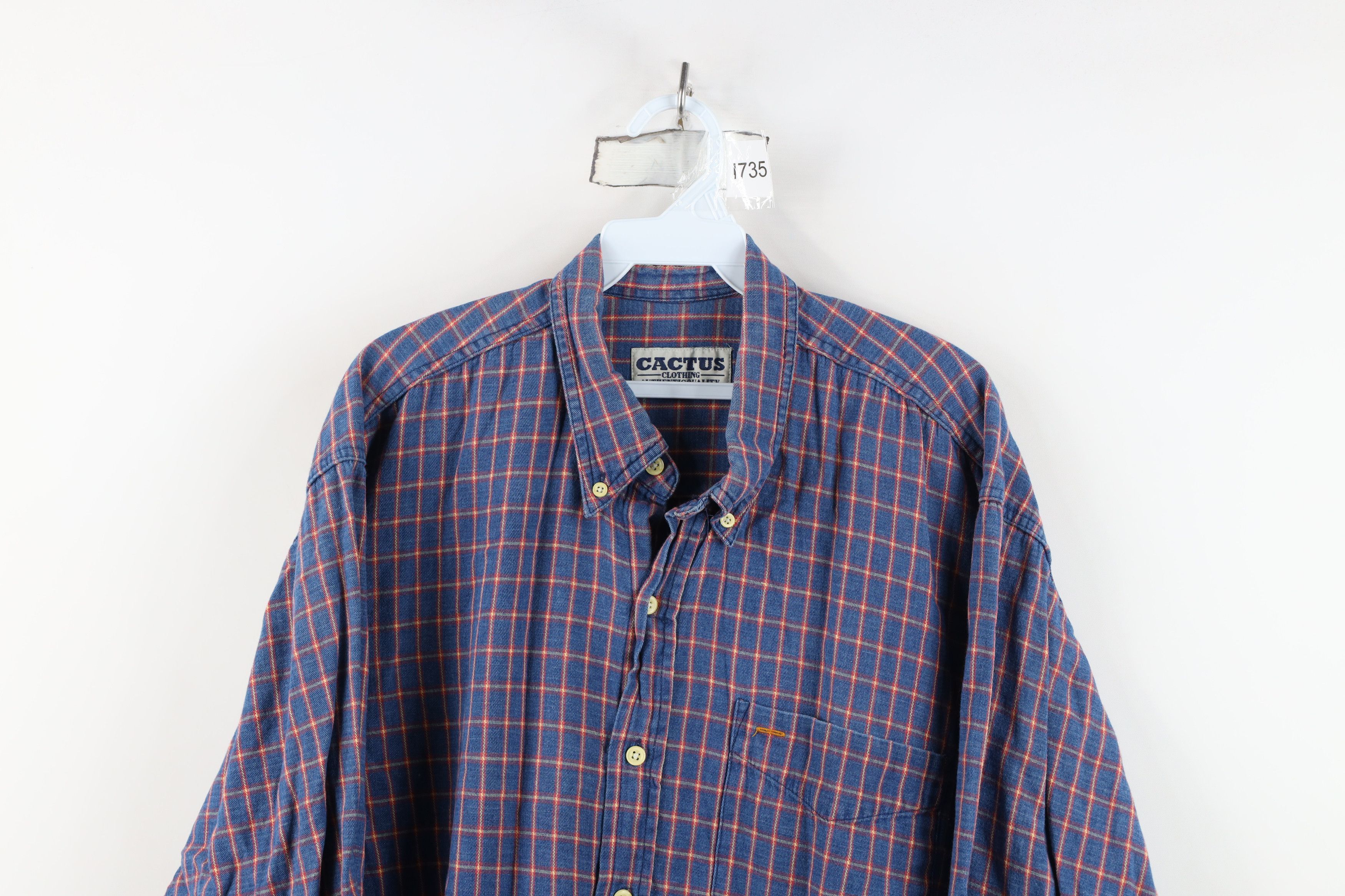 Vintage Vintage 90s Streetwear Fit Denim Collared Button Down Shirt Size US XL / EU 56 / 4 - 2 Thumbnail