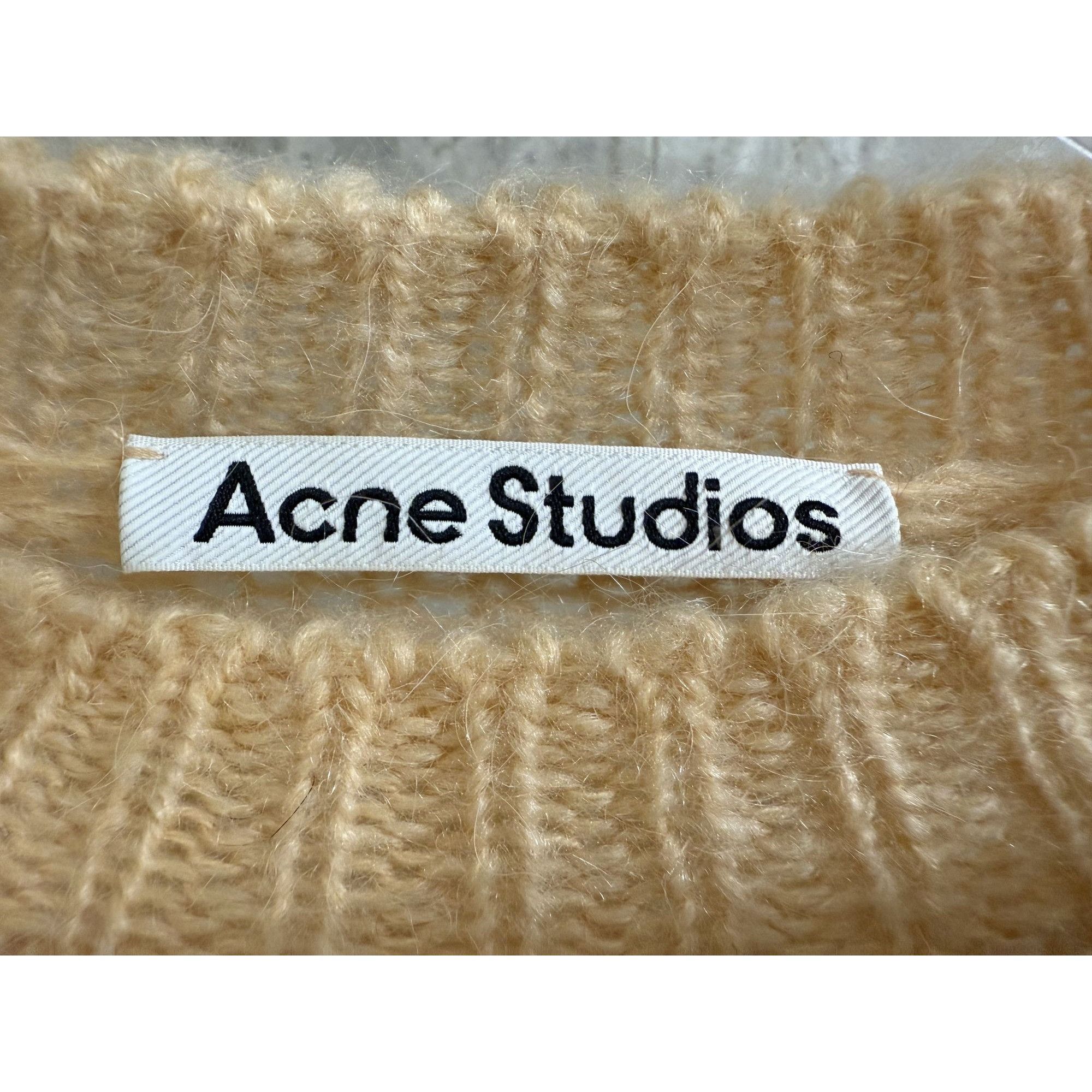 Acne Studios Distressed Knit Beige & Cream Stripe Sweater XXS By Acne Stu Size XXS / US 00 / IT 34 - 3 Thumbnail