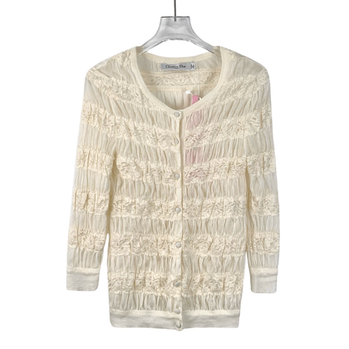 Dior Christian Dior Beige Lace Long Sleeve Jacket (Size XS) Size XS / US 0-2 / IT 36-38 - 1 Thumbnail